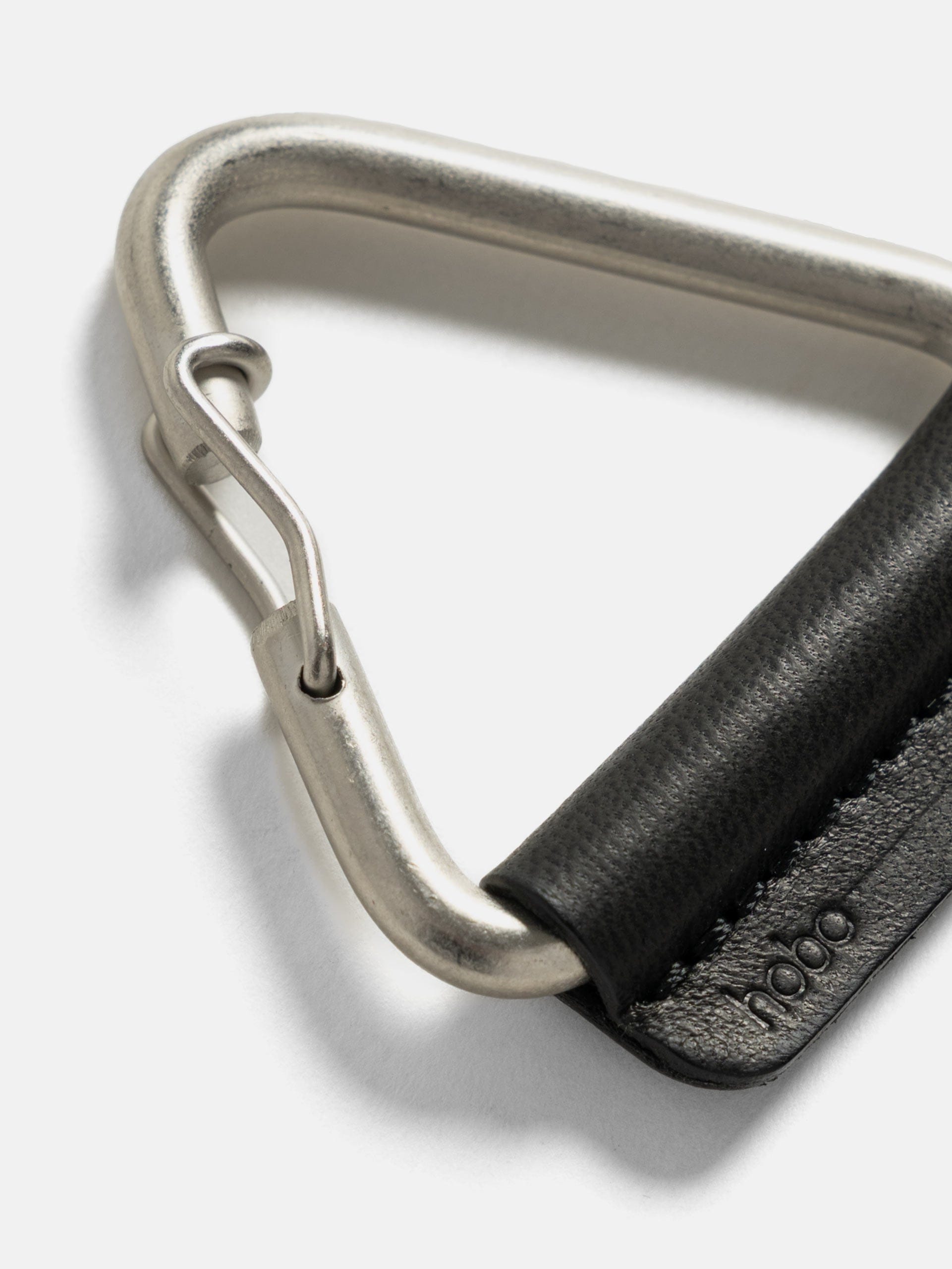 hobo Triangle Key Ring with Horse Leather Black