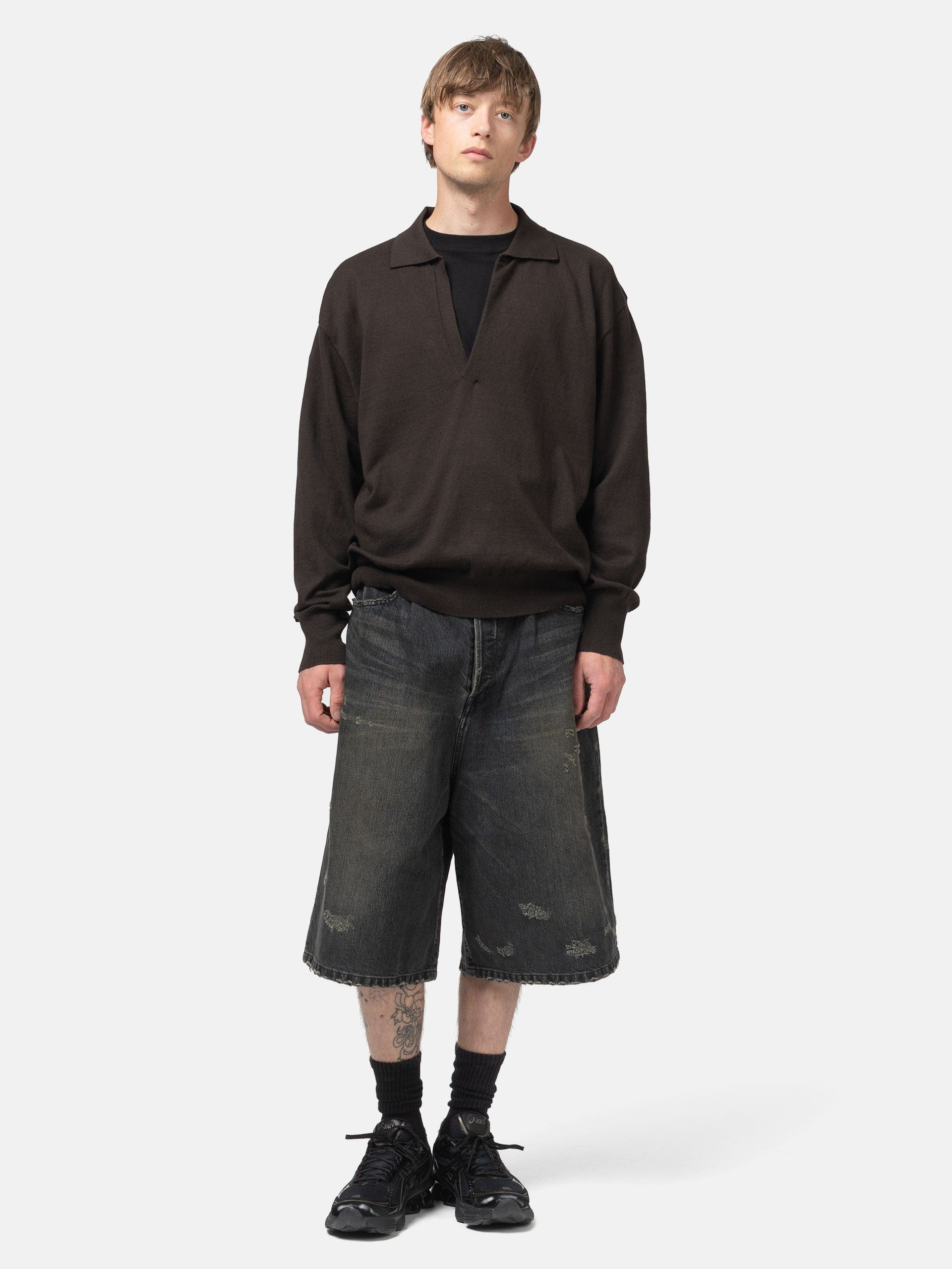 ssstein Baggy Denim Shorts Black