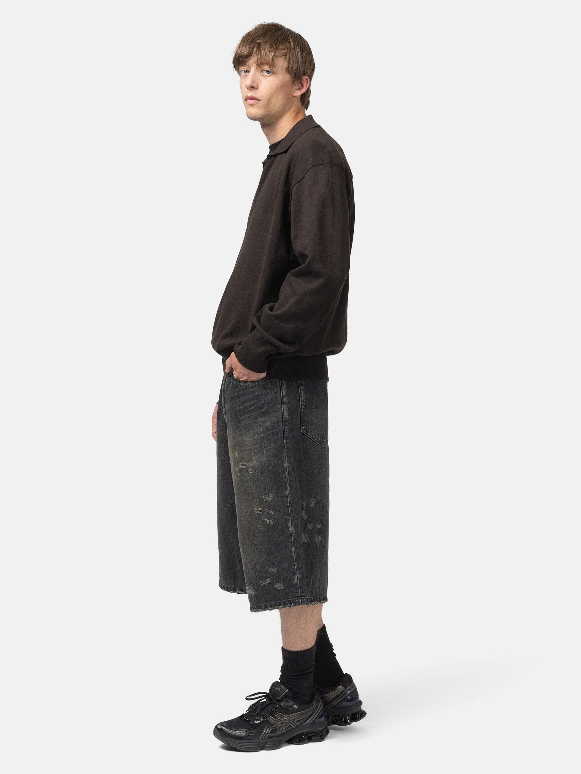 ssstein Baggy Denim Shorts Black