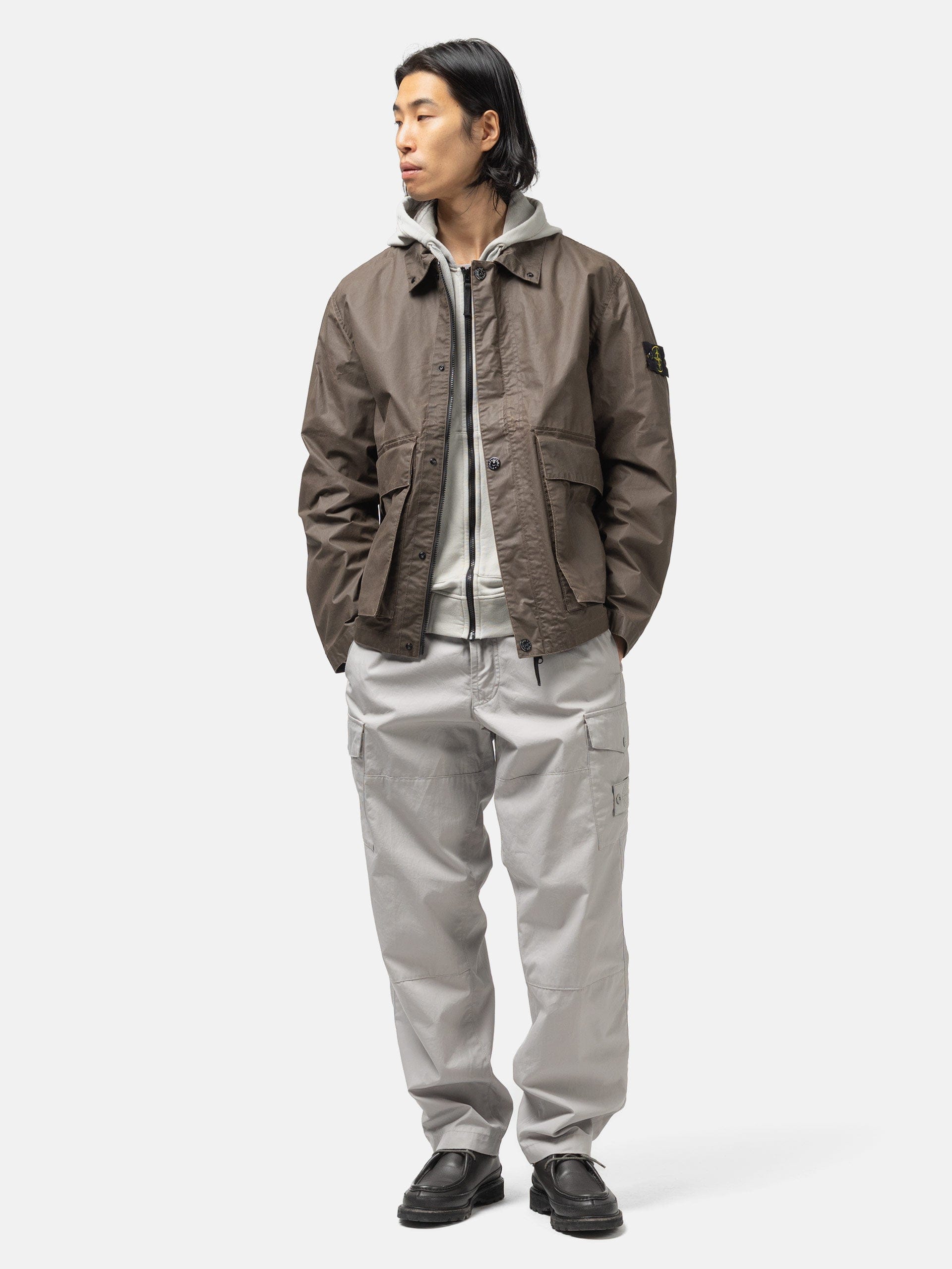 Stone Island Waxed Pigment Cotton Jacket Umber