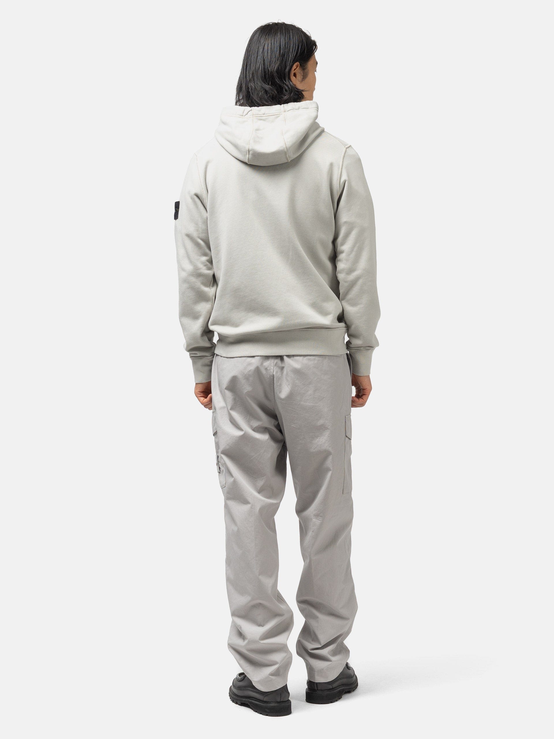 Stone Island Organic Cotton Hooded Sweatshirt Pearl Grey