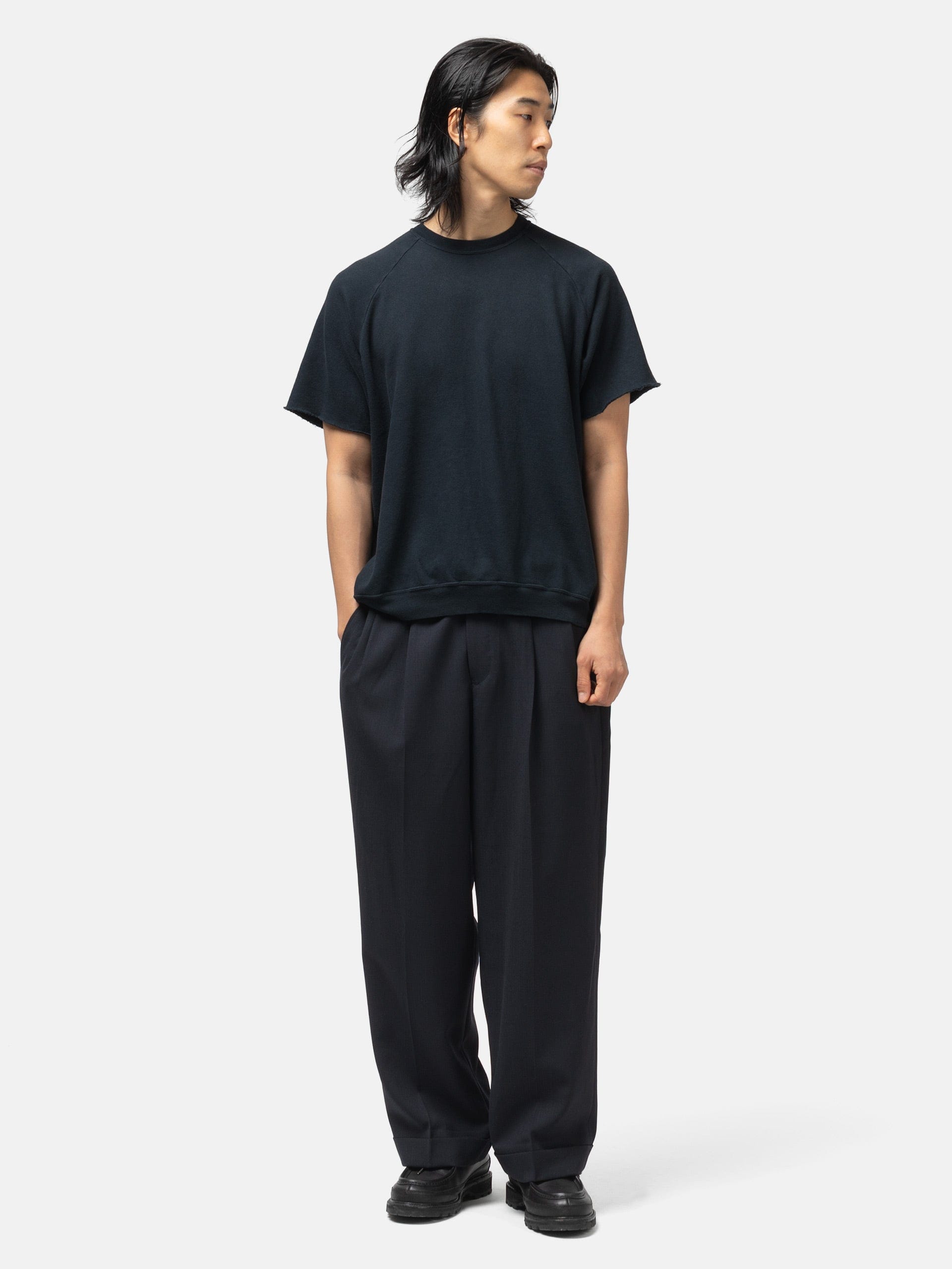 A.PRESSE Vintage Light Weight S/S Sweatshirt Black