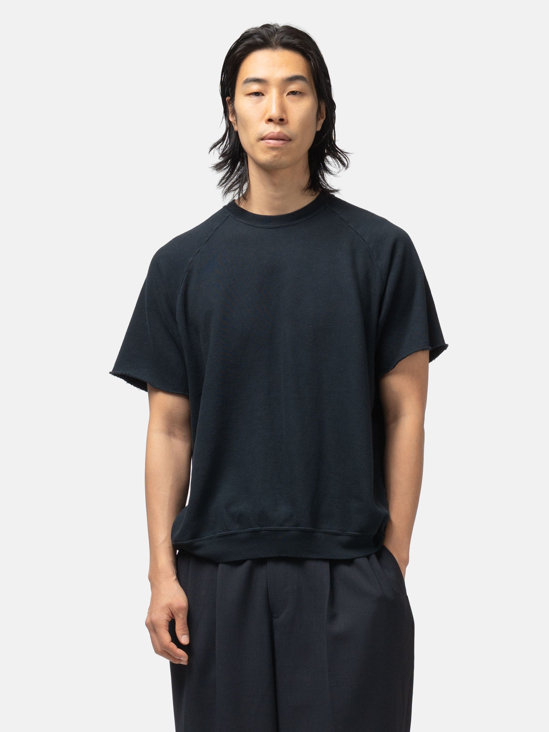 A.PRESSE Vintage Light Weight S/S Sweatshirt Black