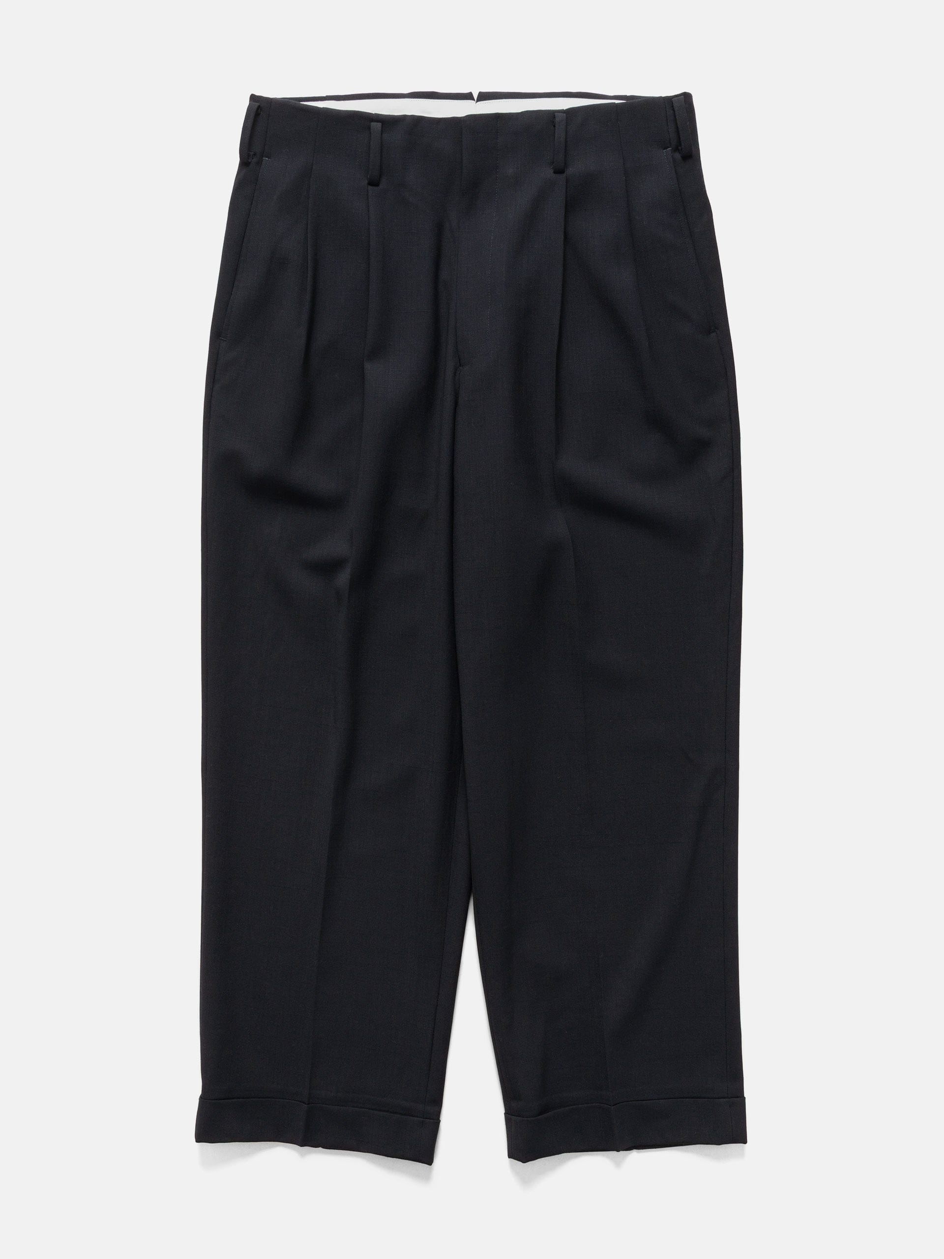 A.PRESSE Slub Wool Tapered Trousers Navy