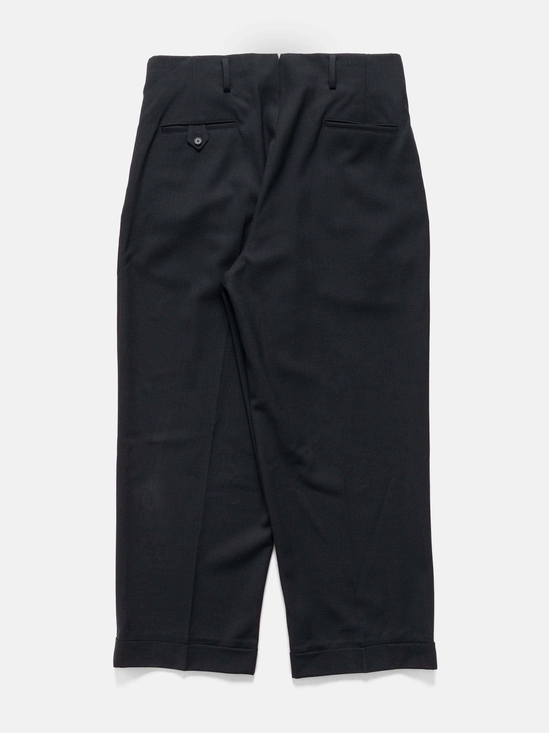 A.PRESSE Slub Wool Tapered Trousers Navy