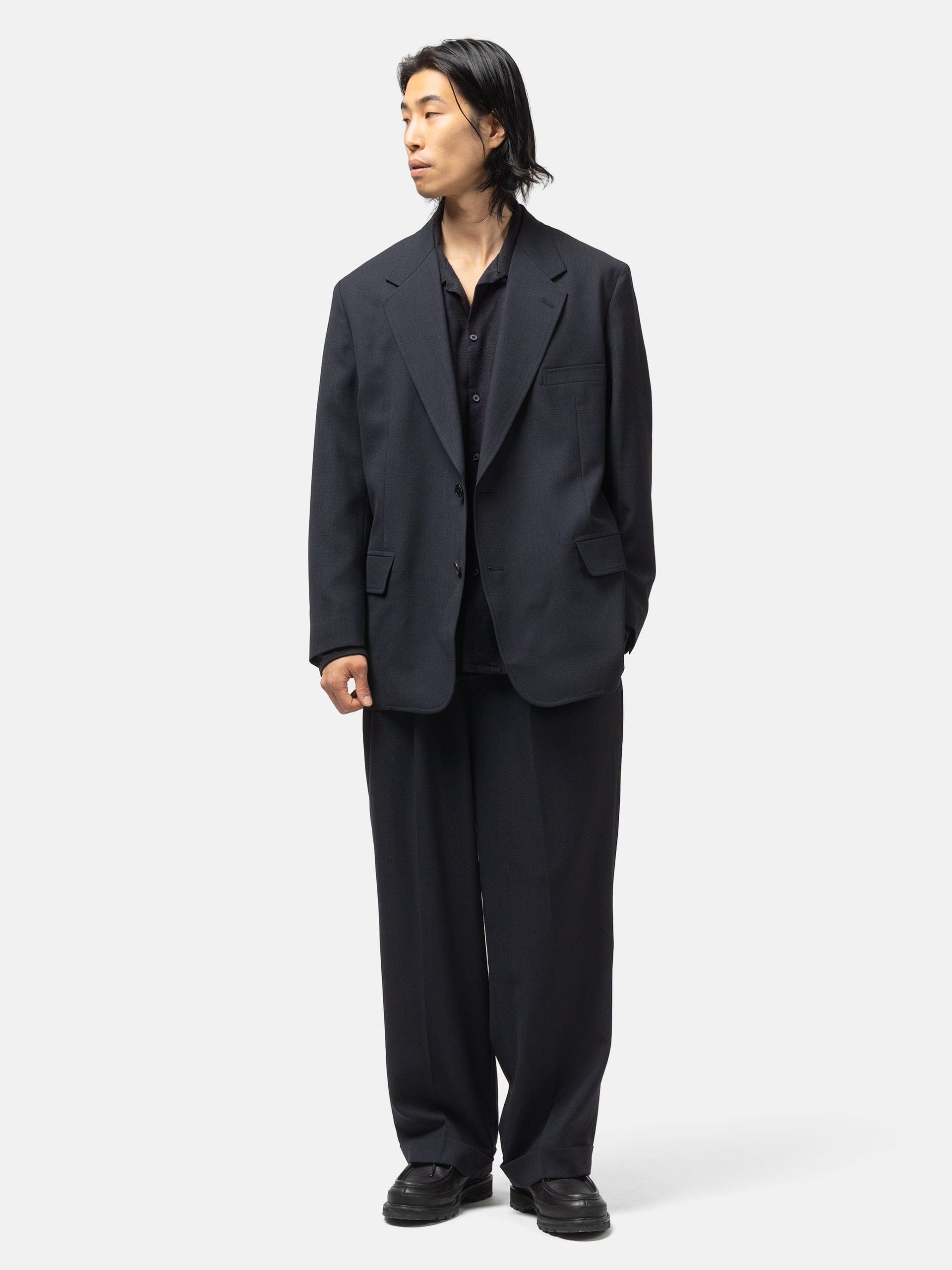 A.PRESSE Slub Wool Jacket Navy