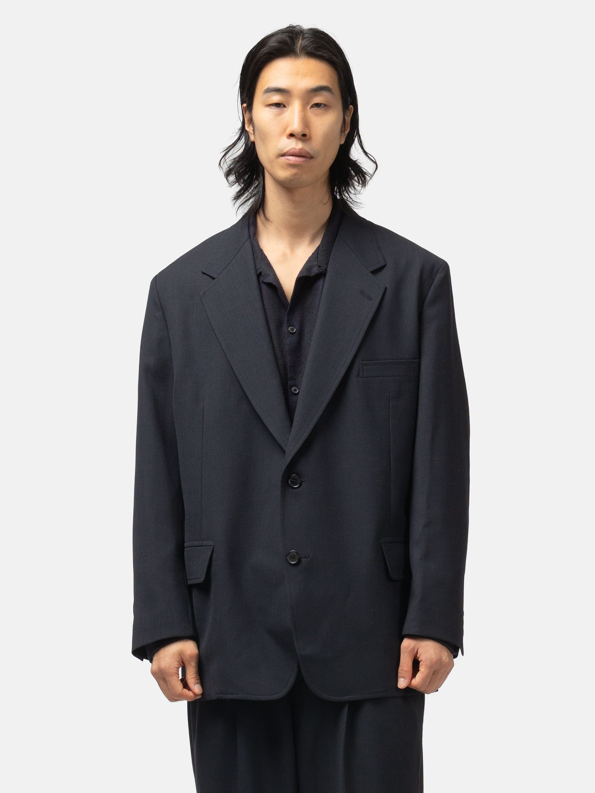 A.PRESSE Slub Wool Jacket Navy