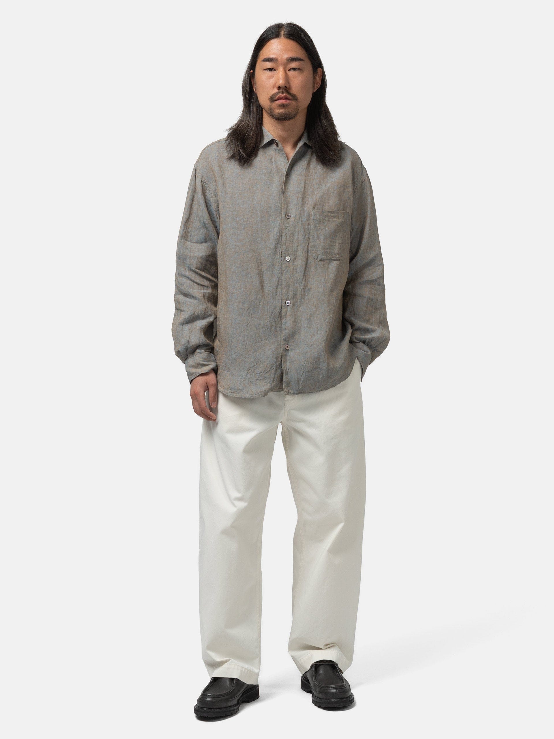 URU Italian Collar L/S Shirts Brown