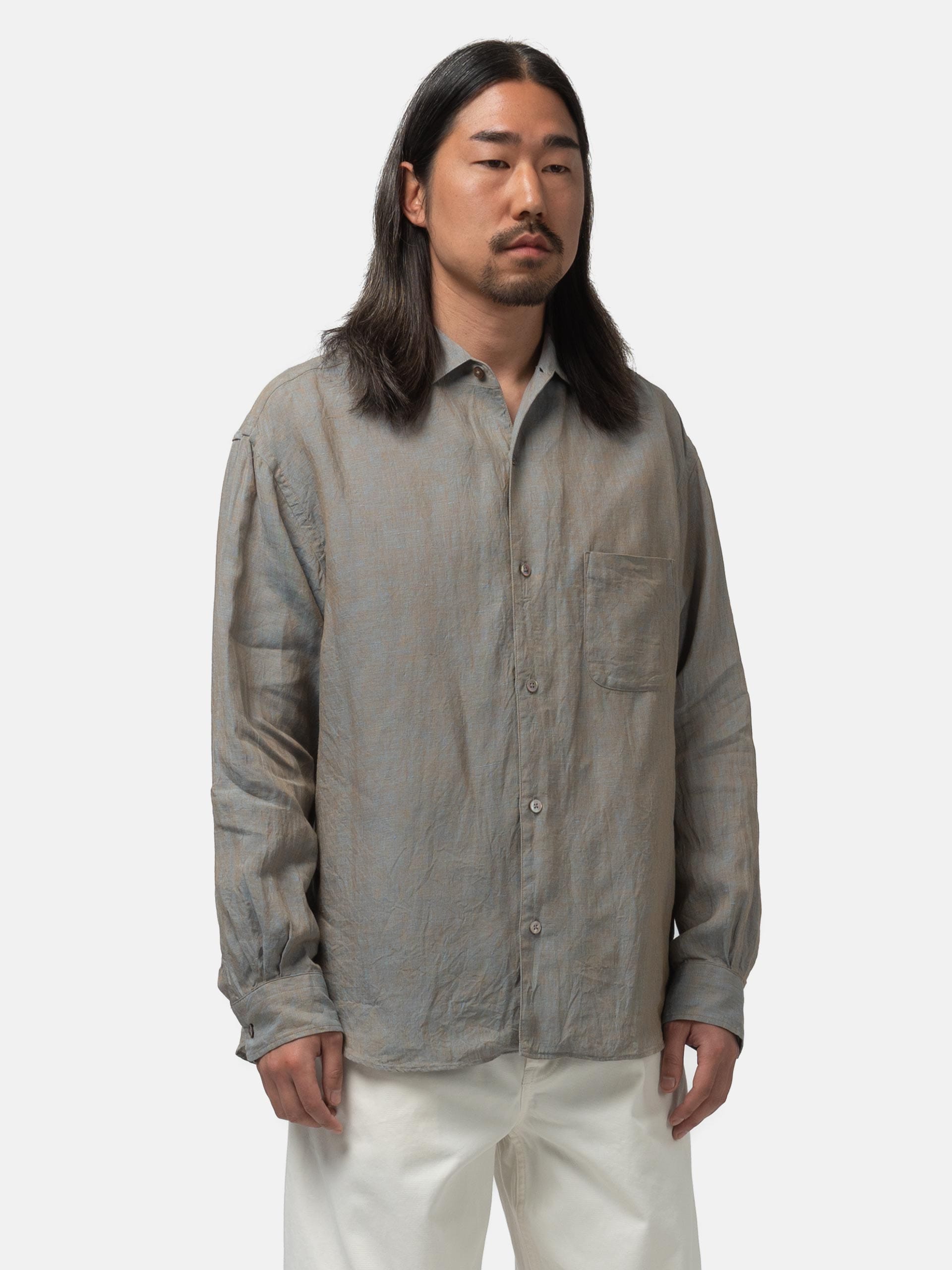 URU Italian Collar L/S Shirts Brown