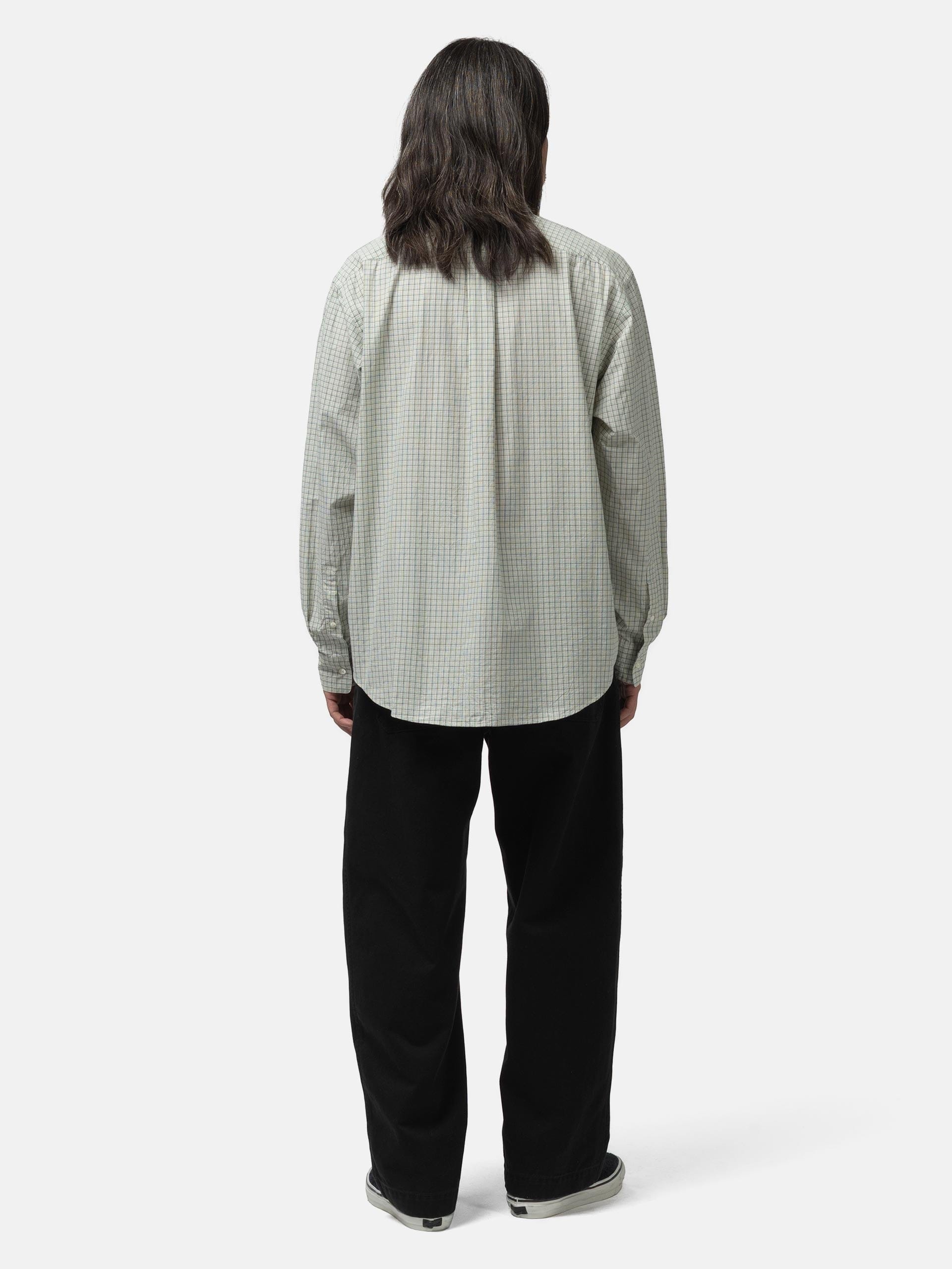 URU Regular Collar L/S Shirts Natural Plaid