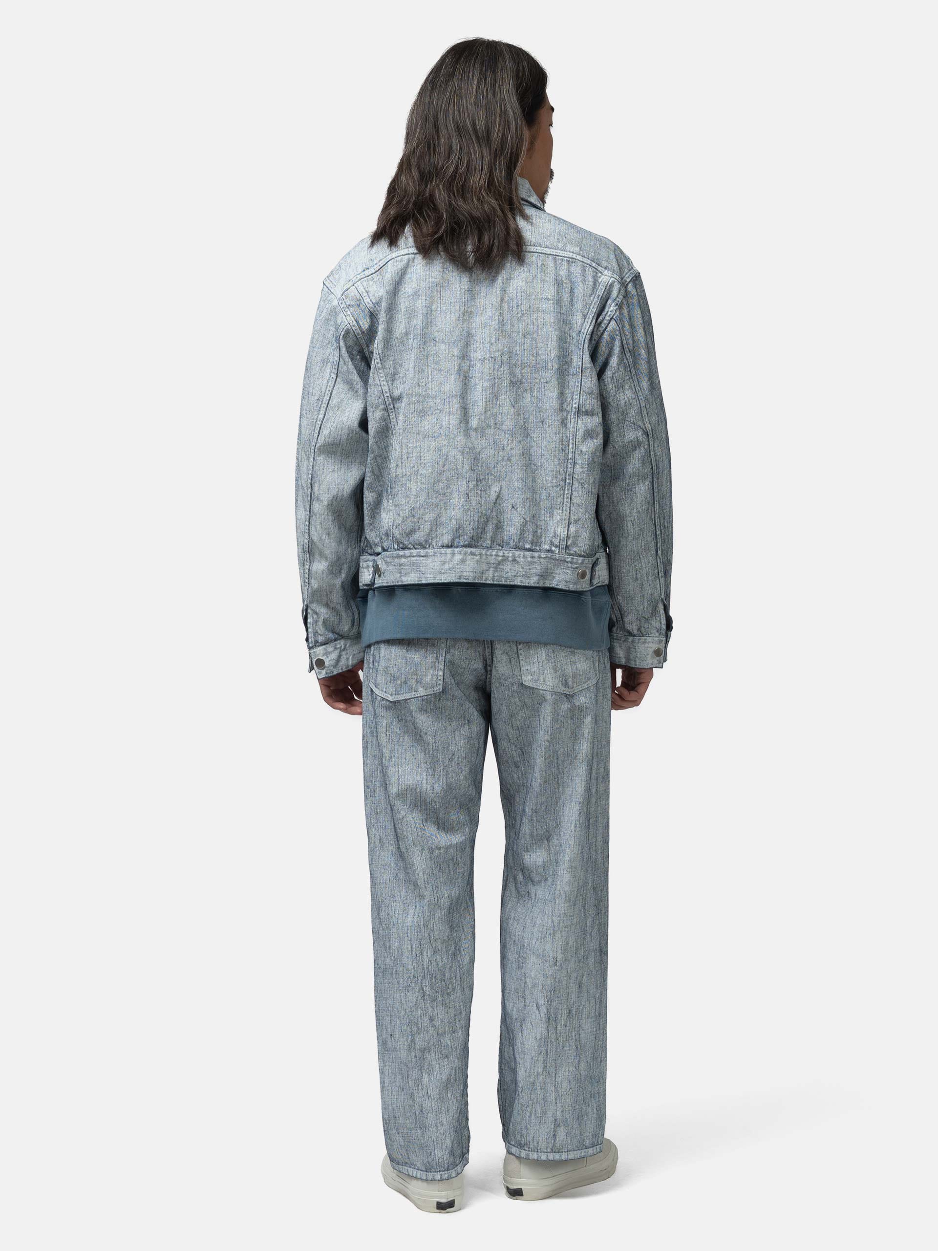 URU Cotton Denim Print Trucker Jacket White