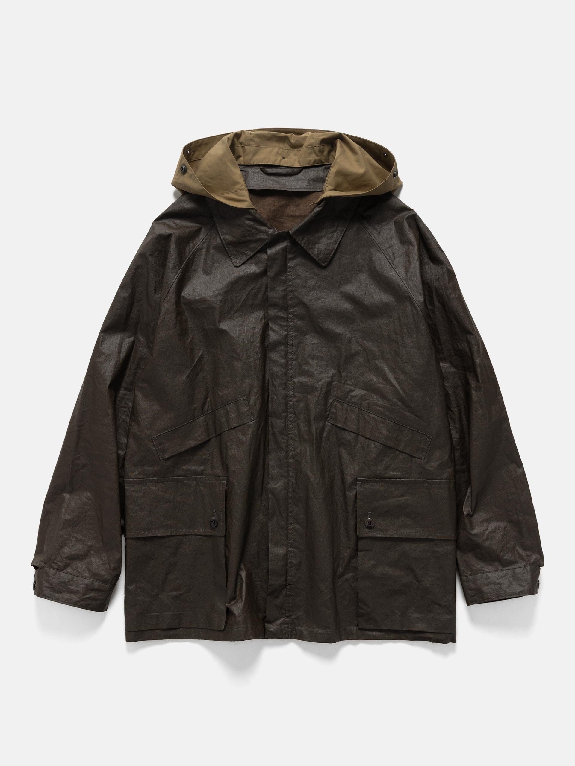 LEMAIRE Rain Jacket With Detachable Hood Bronze Green