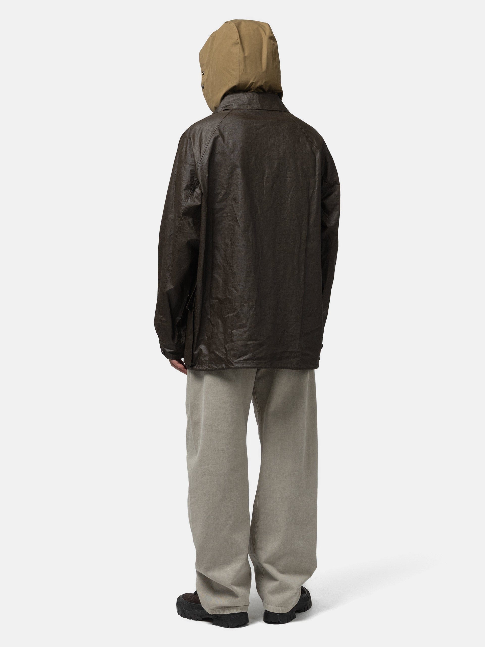 LEMAIRE Rain Jacket With Detachable Hood Bronze Green