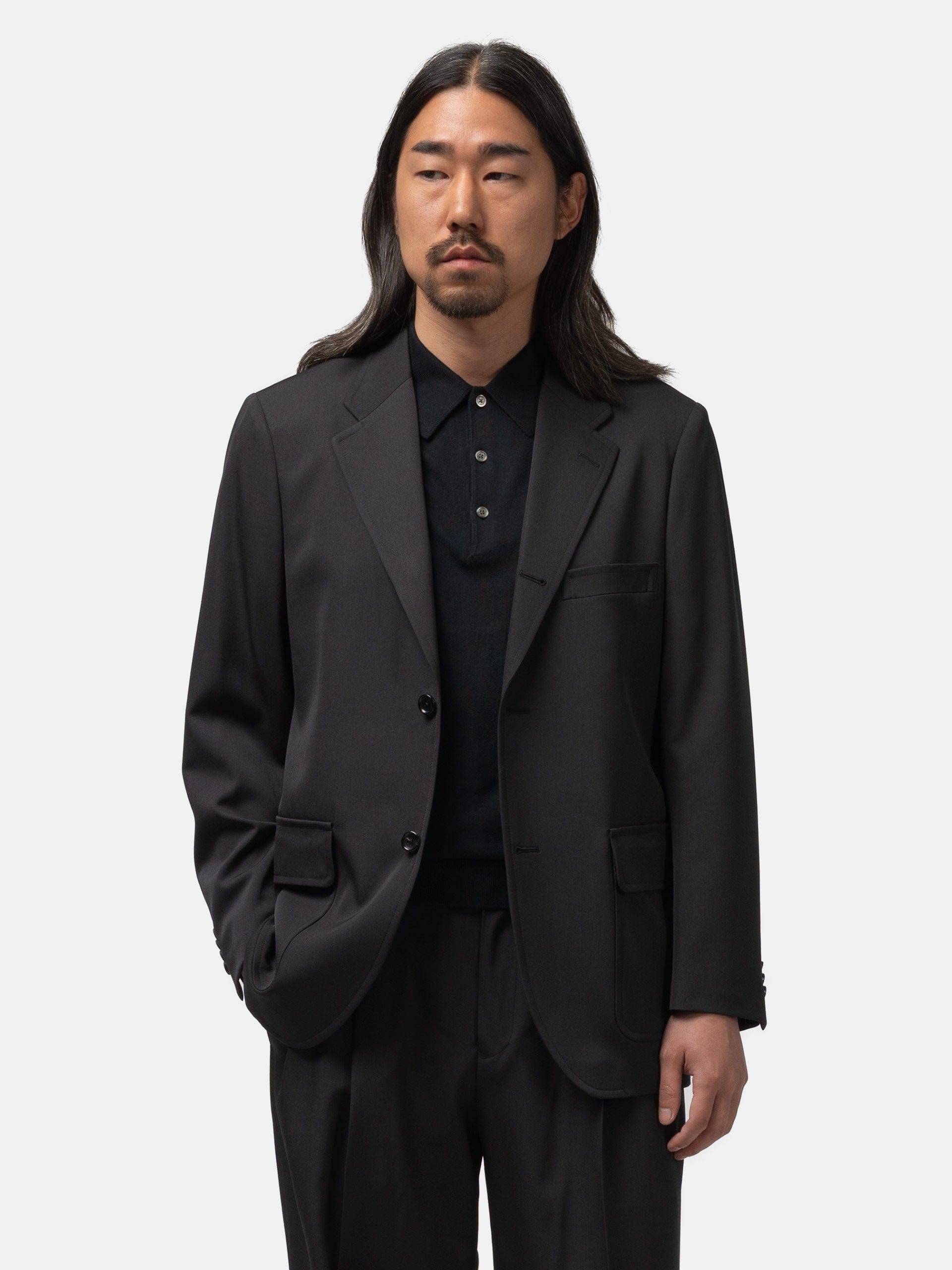 The A by BEAMS Wool Gabardine Easy Jacket Sumikuro