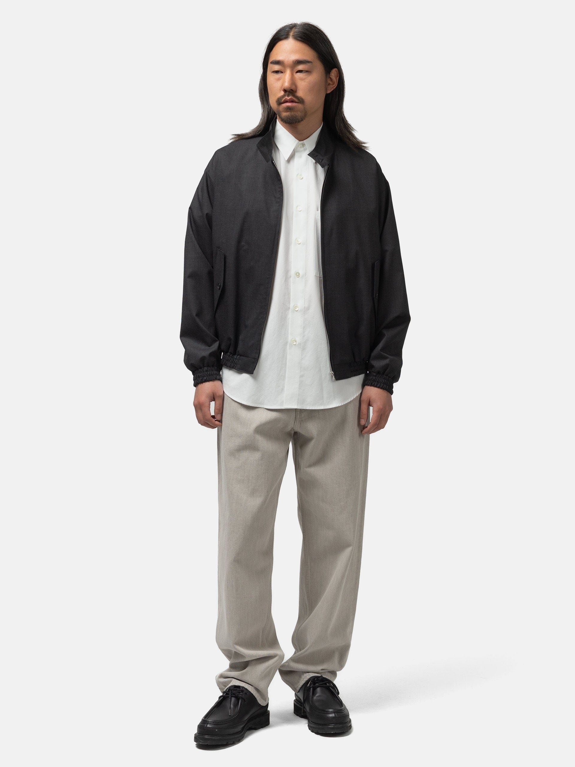 Auralee Faded Hard Twist Brown Denim Wide Pants Light Gray