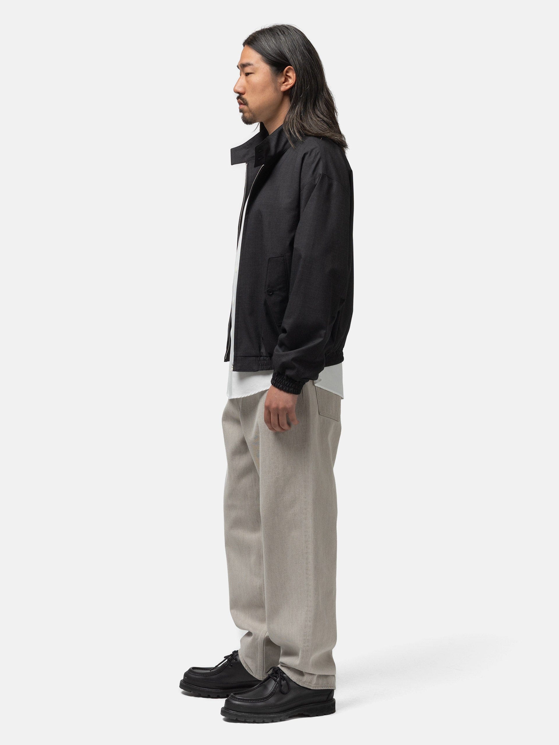 Auralee Faded Hard Twist Brown Denim Wide Pants Light Gray