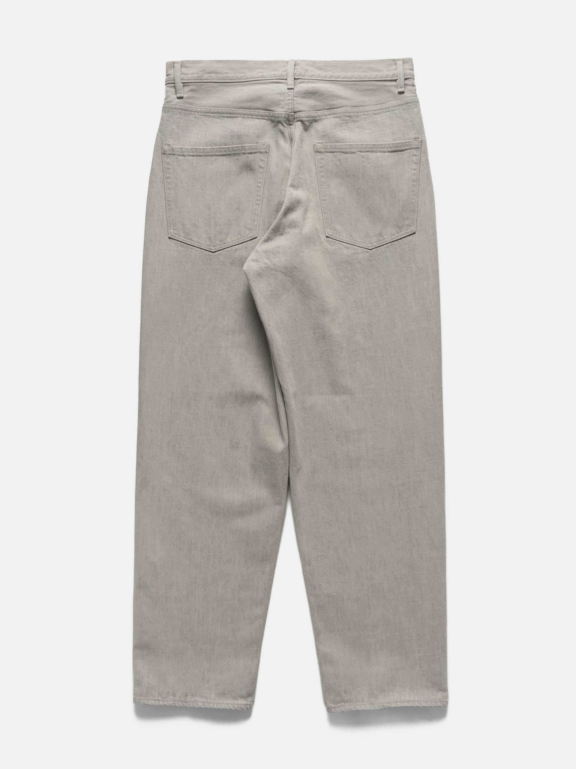 Auralee Faded Hard Twist Brown Denim Wide Pants Light Gray