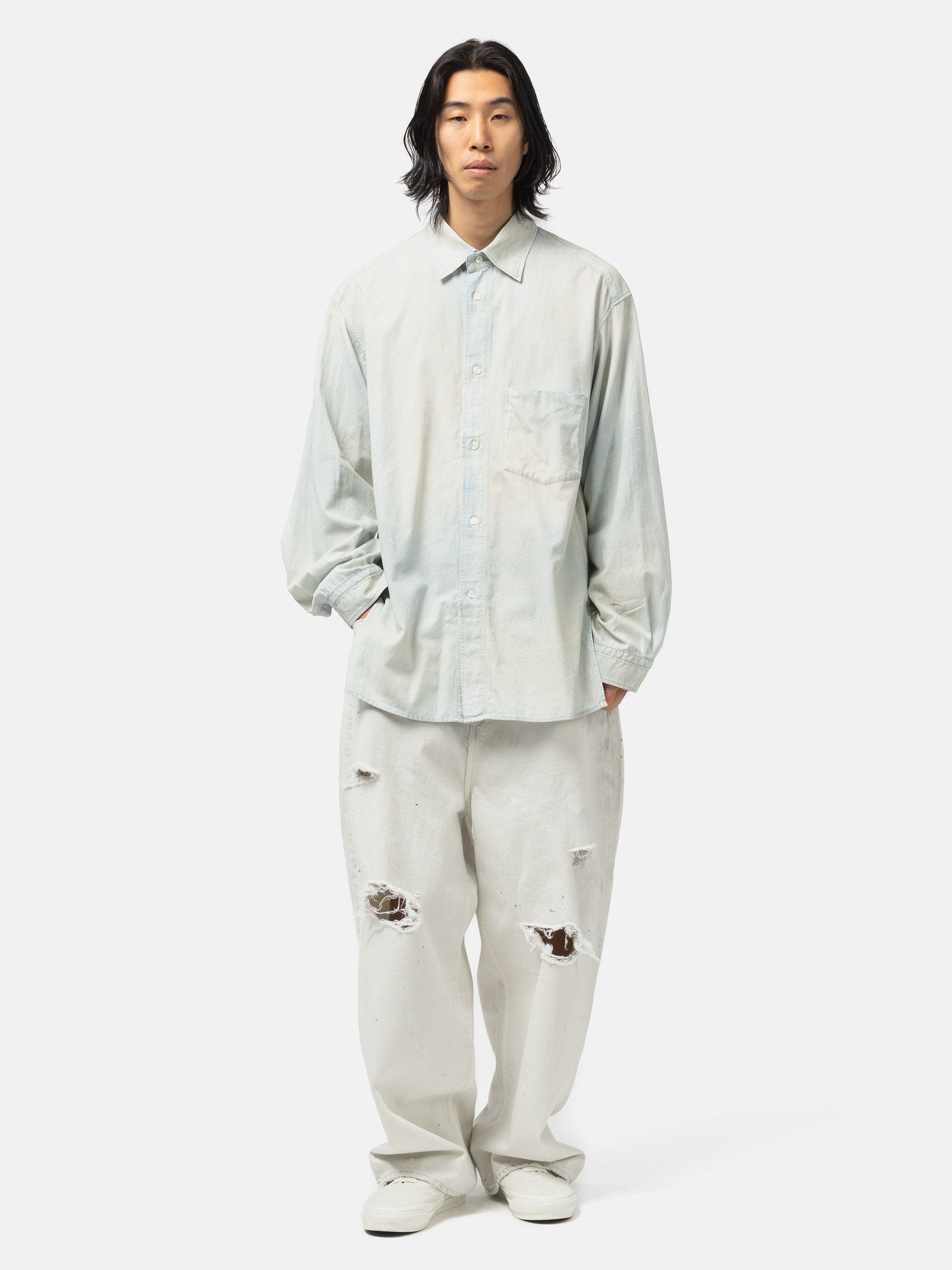 ANCELLM Chambray Over Shirt Indigo