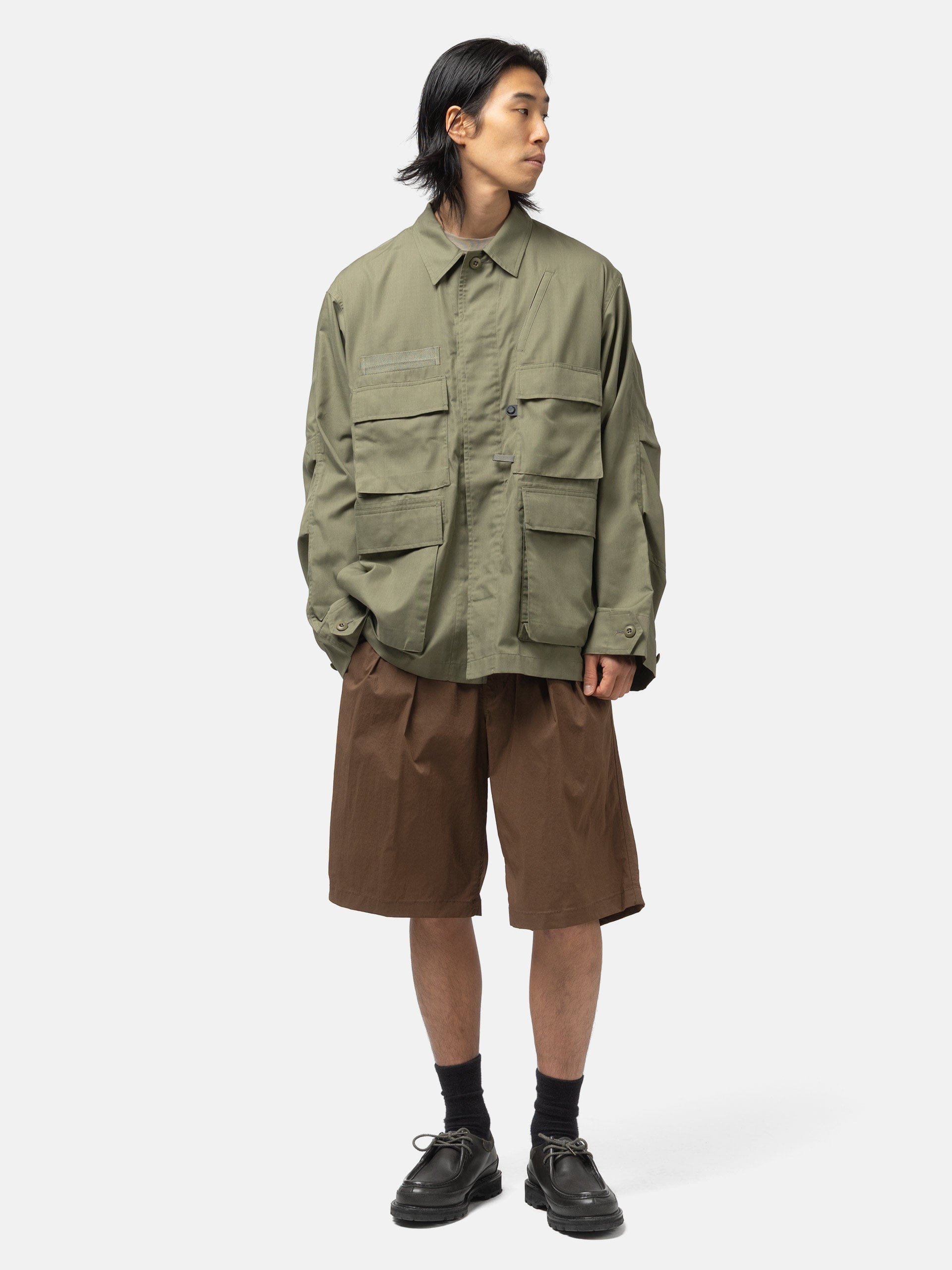 DAIWA Tech Multi Fishing Pocket Mil BDU Shirt L/S Sage Gray