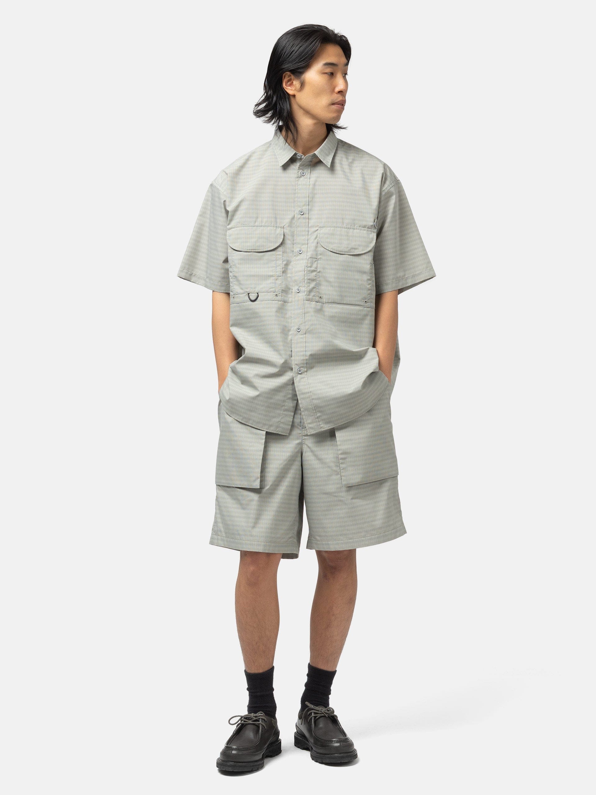 DAIWA Tech 3D Pocket Cargo Shorts Summer Plaidlt. Gray