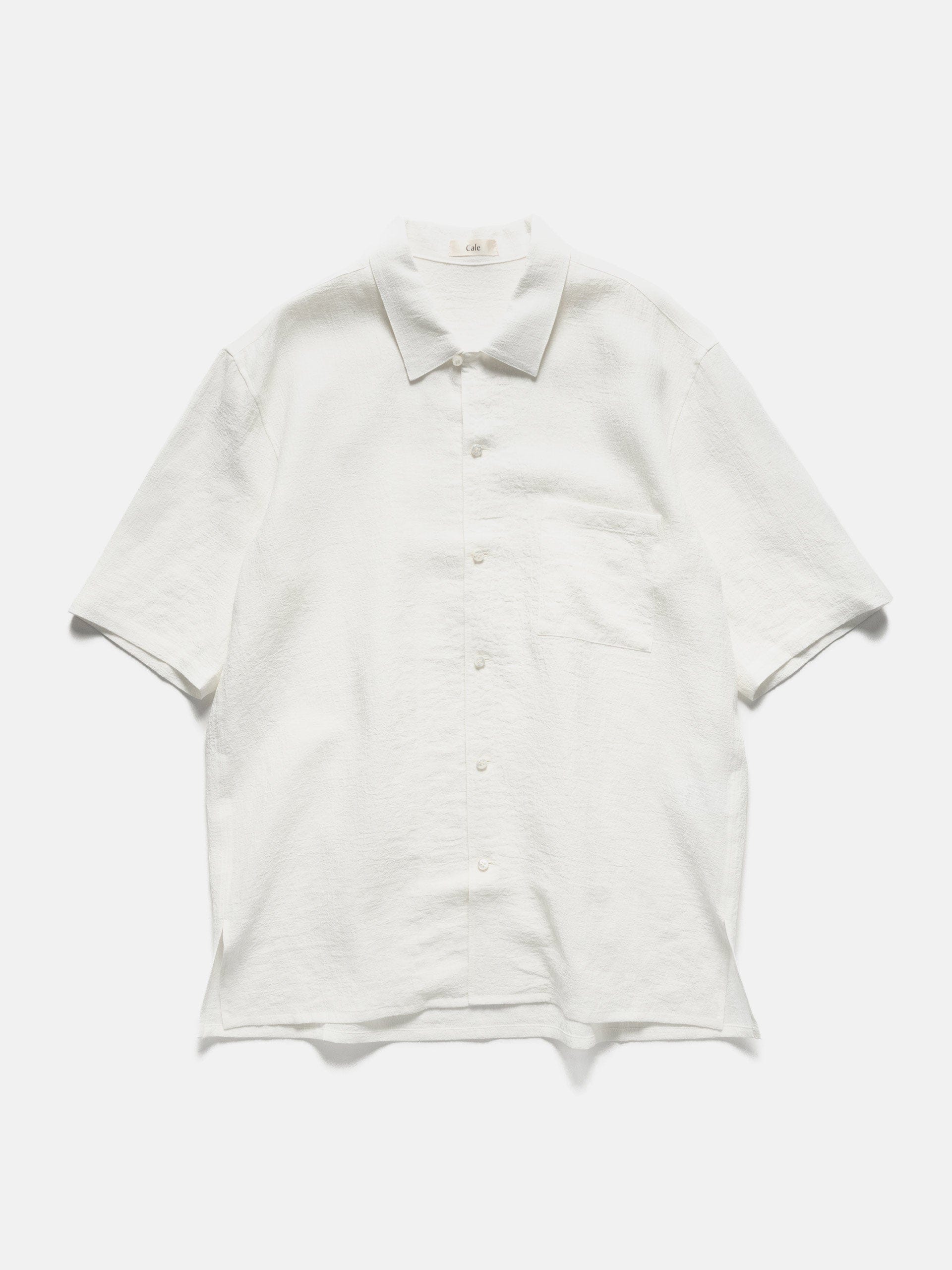 Cale Water Twisted Linen SS Shirt White