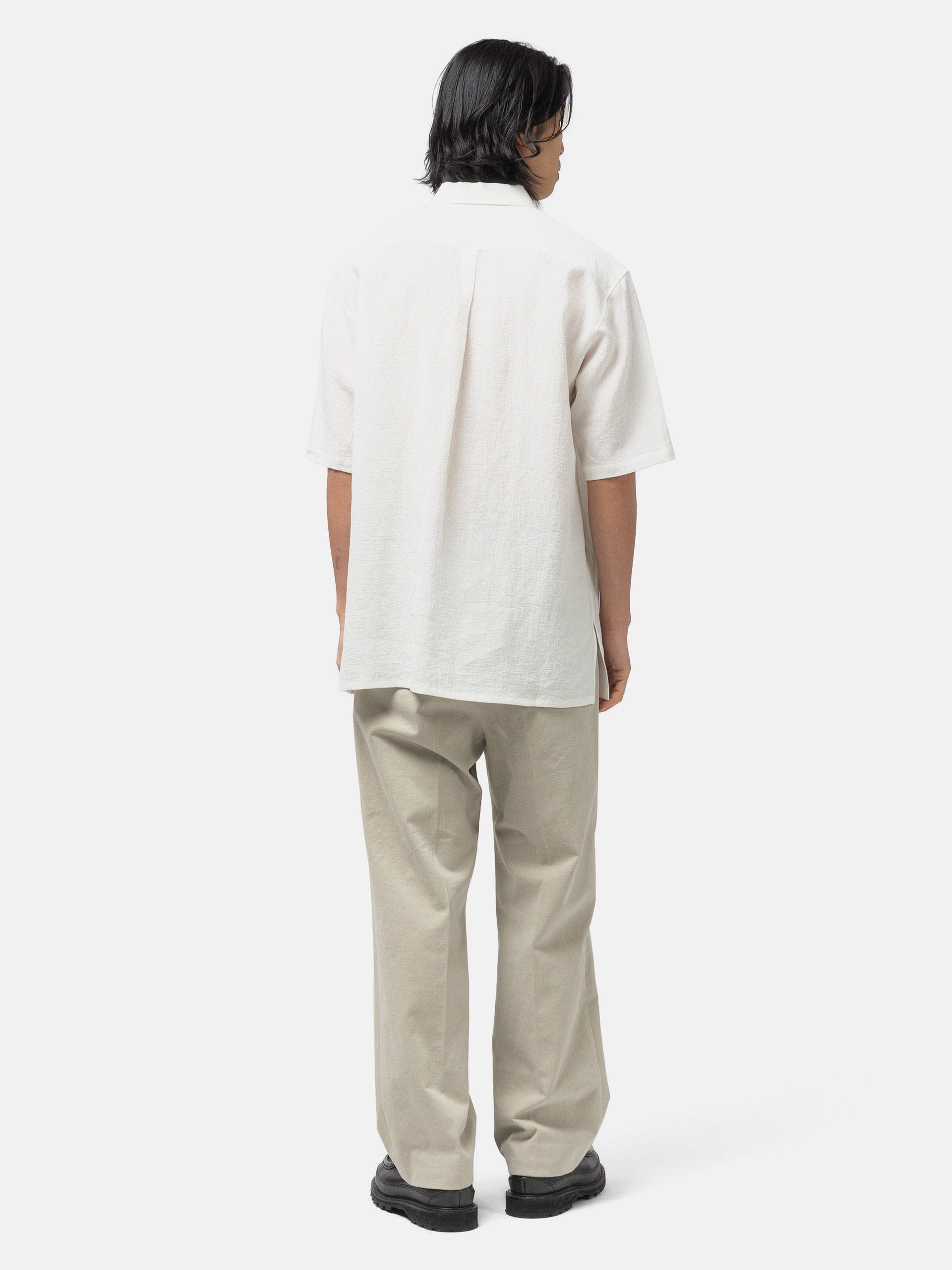 Cale Water Twisted Linen SS Shirt White