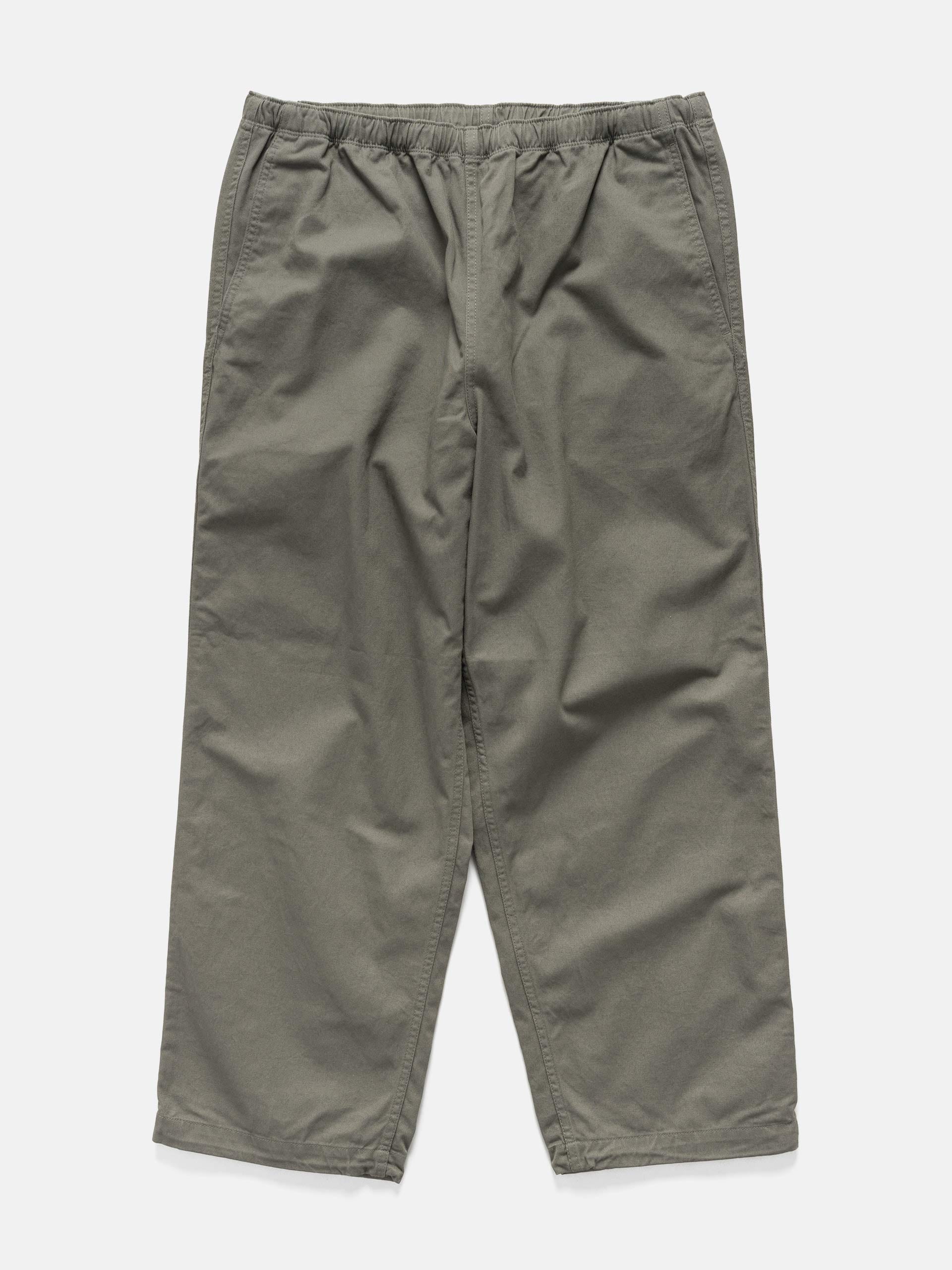 BEAMS Wide Basic Twill Easy Pants Sage