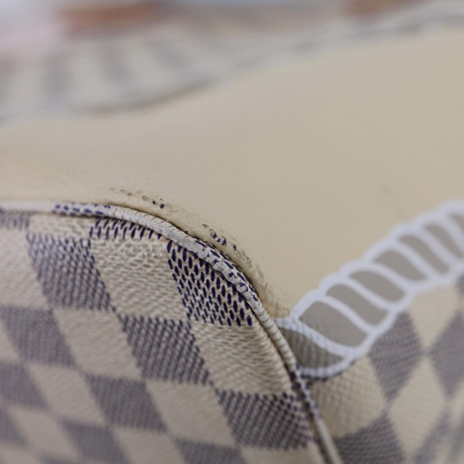 LOUIS VUITTON Neverfull Nautical MM Damier Azur Tote Shoulder Bag White