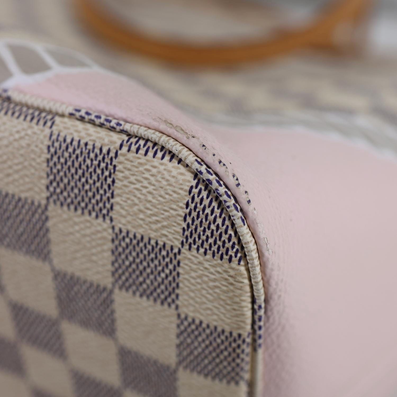 LOUIS VUITTON Neverfull Nautical MM Damier Azur Tote Shoulder Bag White