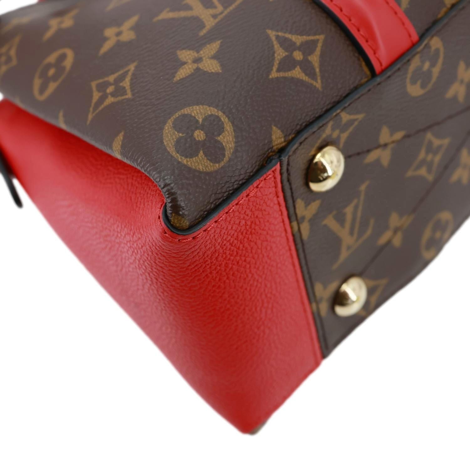 LOUIS VUITTON Soufflot BB Monogram Canvas Shoulder Bag Red