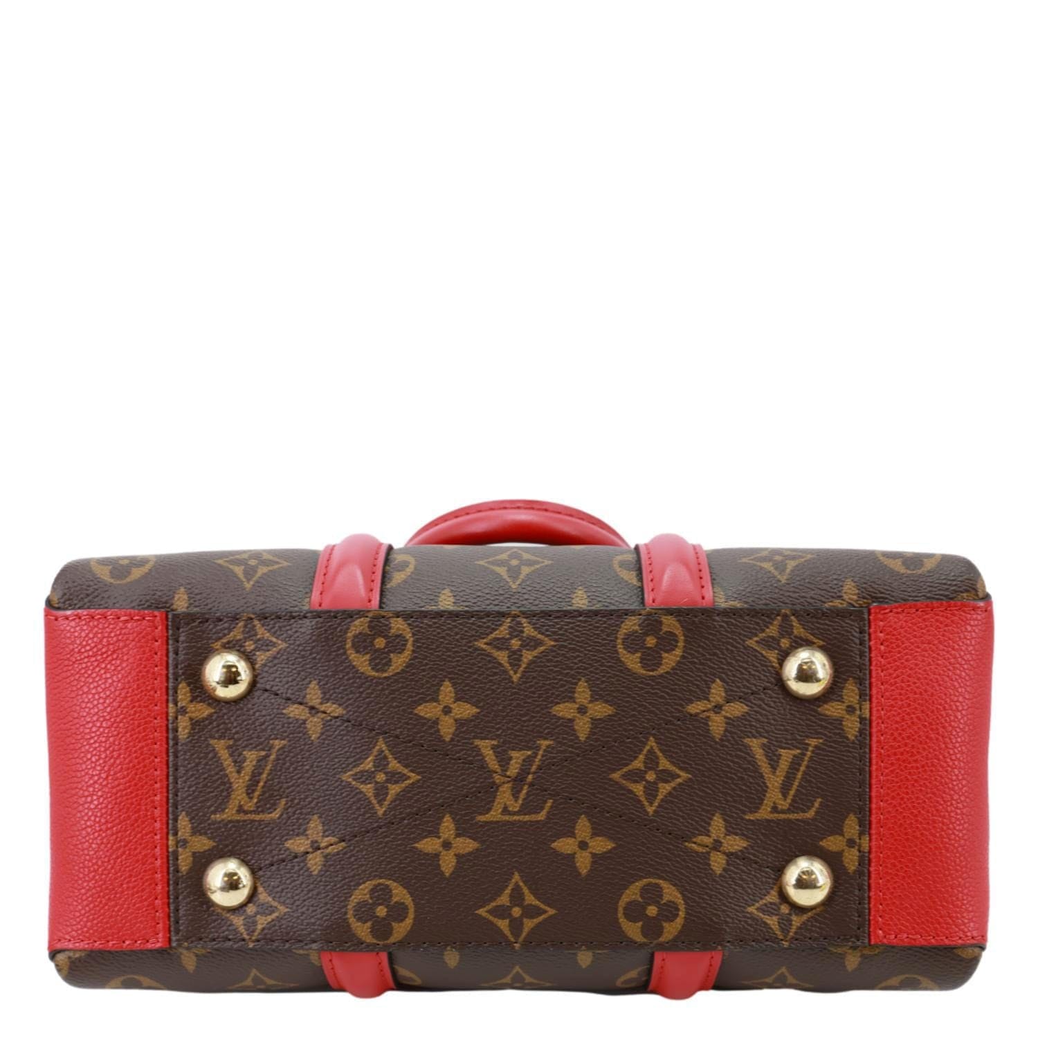 LOUIS VUITTON Soufflot BB Monogram Canvas Shoulder Bag Red