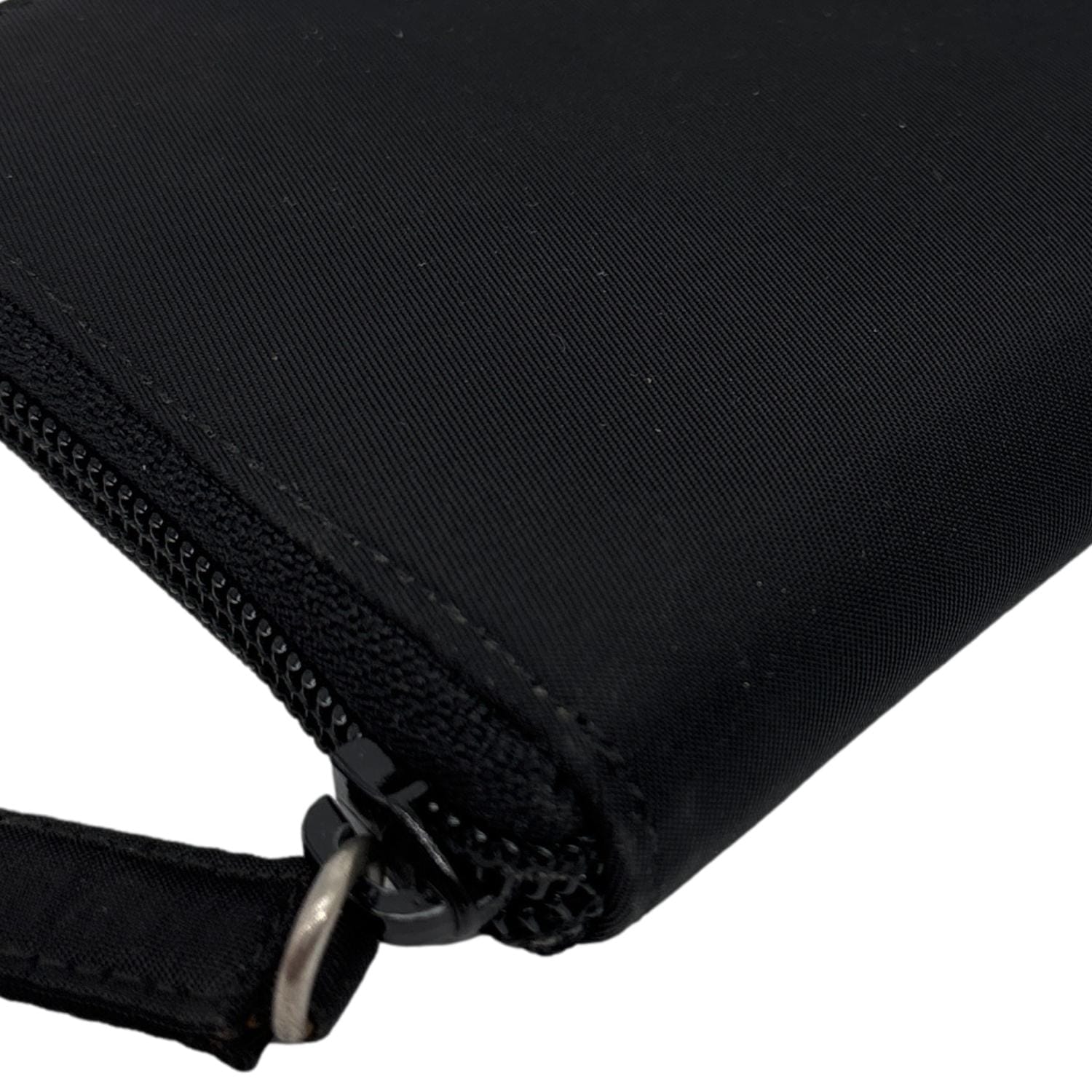 PRADA Tessuto Nylon Zip Around Long Wallet Black