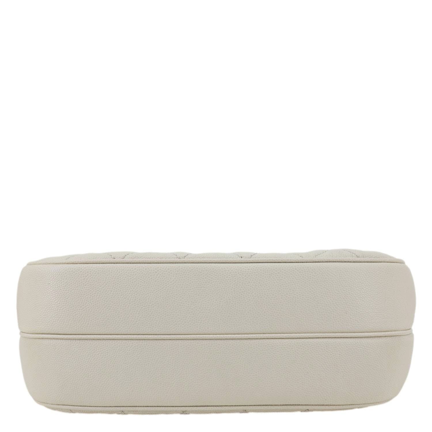 CHANEL Urban Companion Flap Quilted Caviar Leather Crossbody Bag Off White