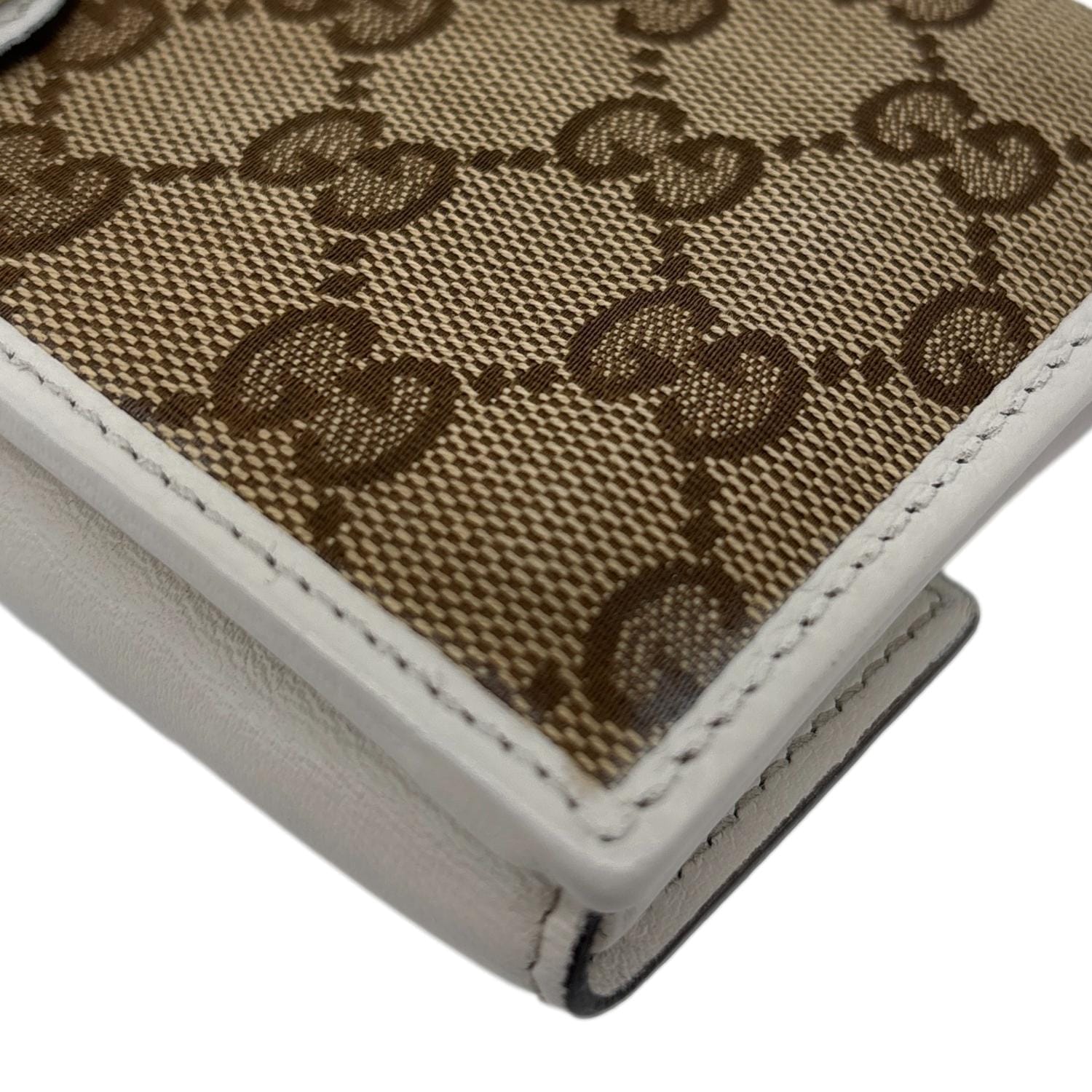 GUCCI Heart Continental GG Supreme Canvas Wallet Beige 203550