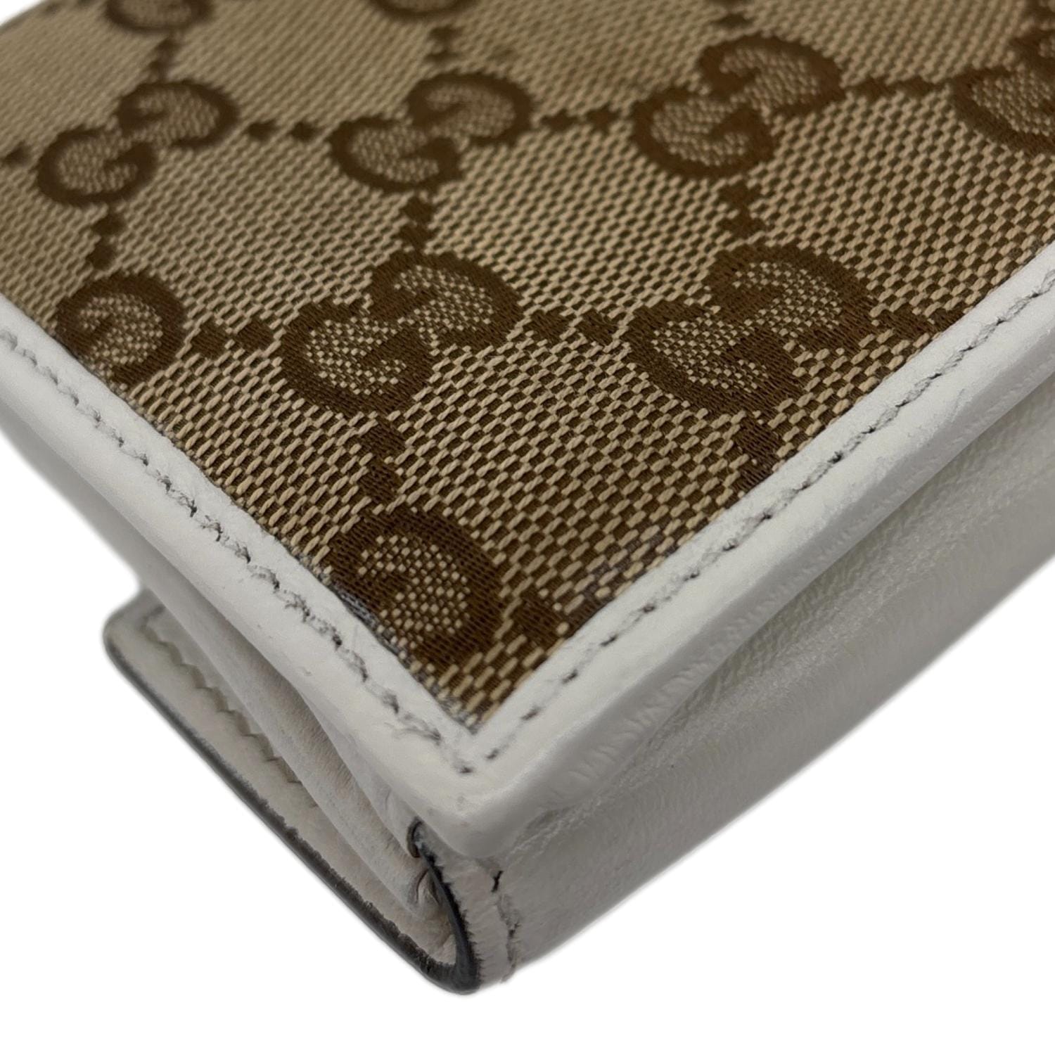GUCCI Heart Continental GG Supreme Canvas Wallet Beige 203550