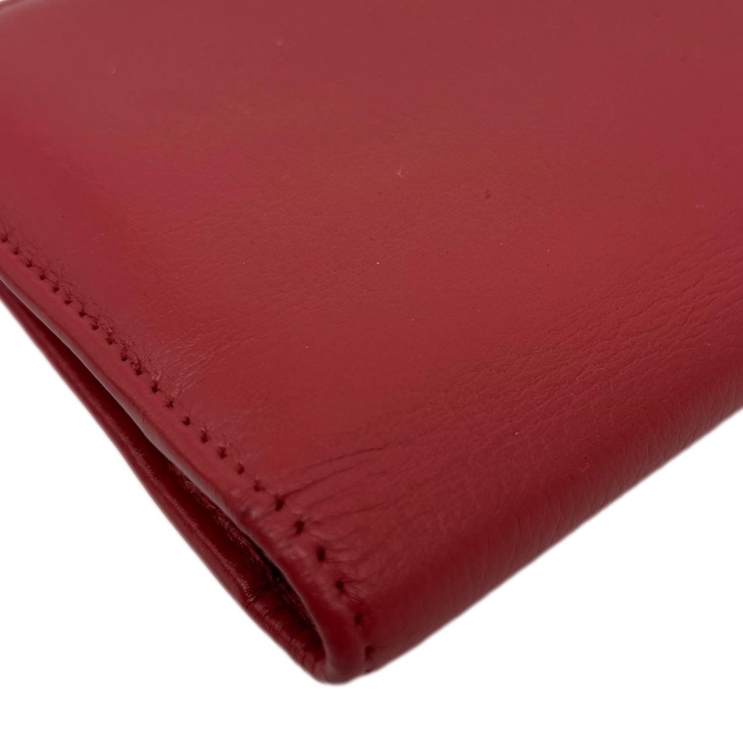 CHANEL Camellia Leather Long Bifold Wallet Pink