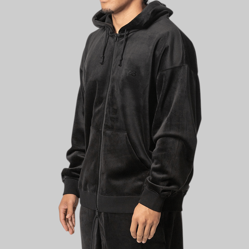 Y-3 Velvet Corduroy Zip Hoodie - Black