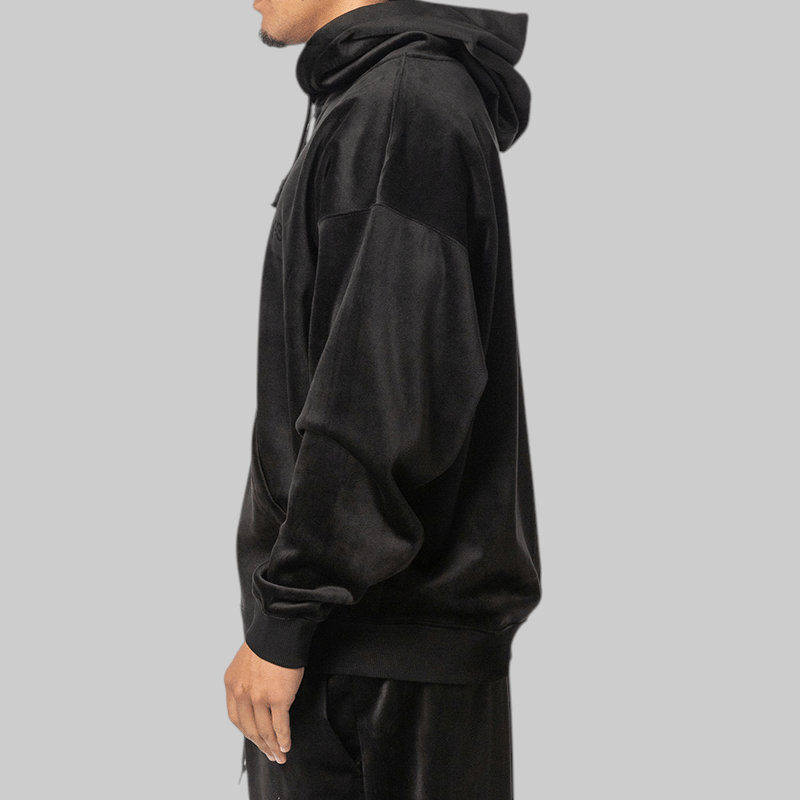 Y-3 Velvet Corduroy Zip Hoodie - Black
