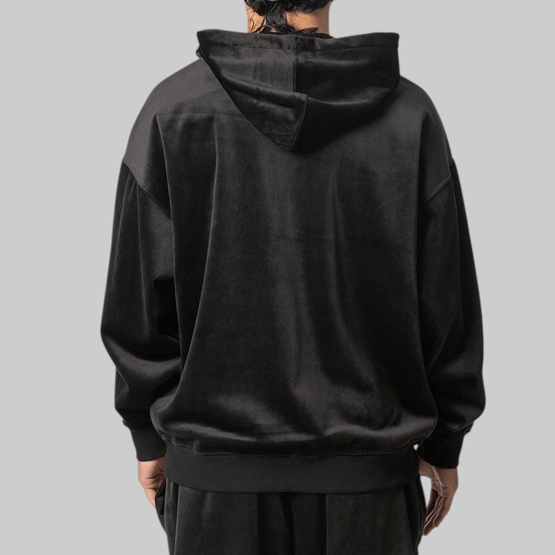 Y-3 Velvet Corduroy Zip Hoodie - Black