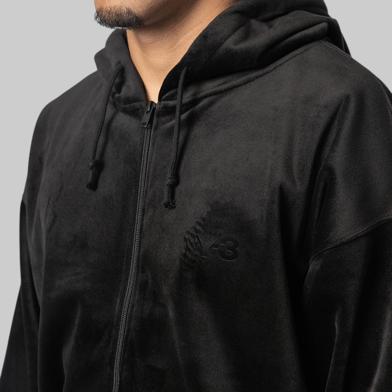 Y-3 Velvet Corduroy Zip Hoodie - Black