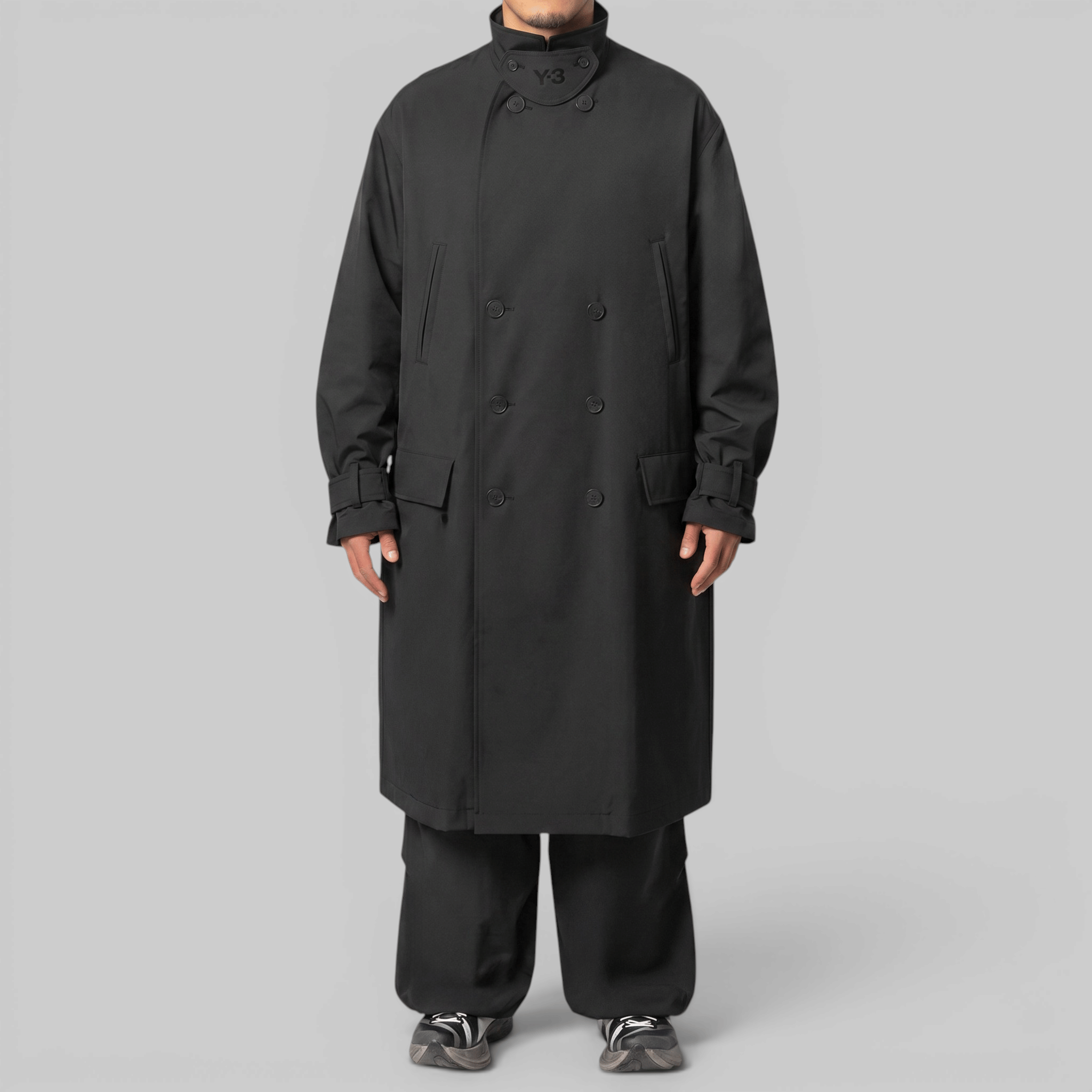 Y-3 Spun Nylon Cabban Coat - Black