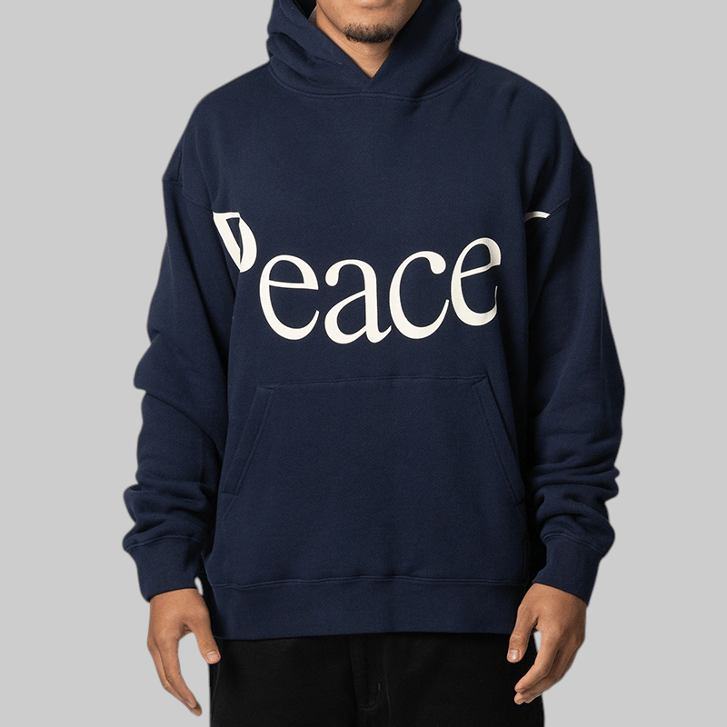 Museum of Peace & Quiet Jumbo Wordmark Hoodie - Navy