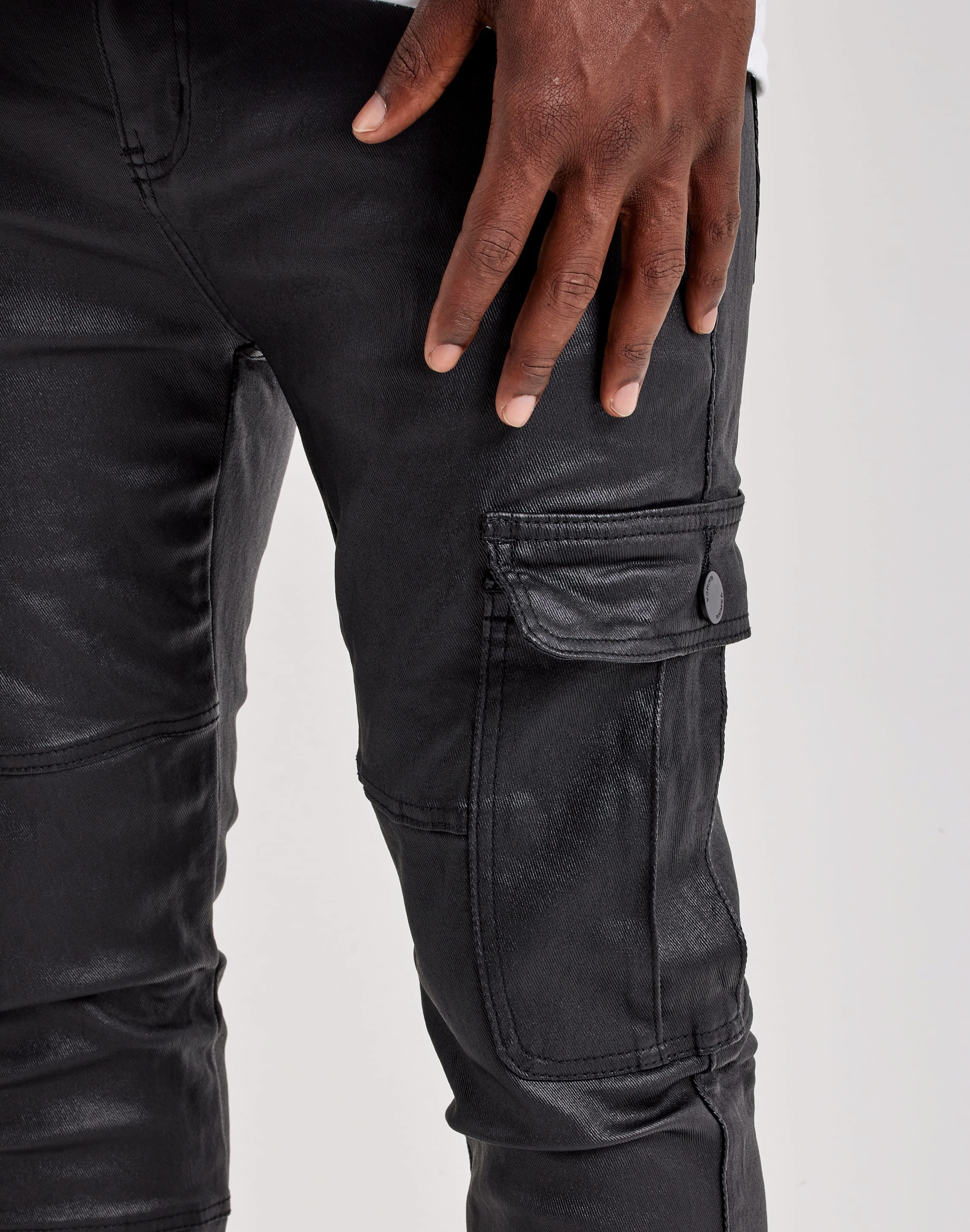 WAIMEA Coated Stacked Cargo Denim Jeans