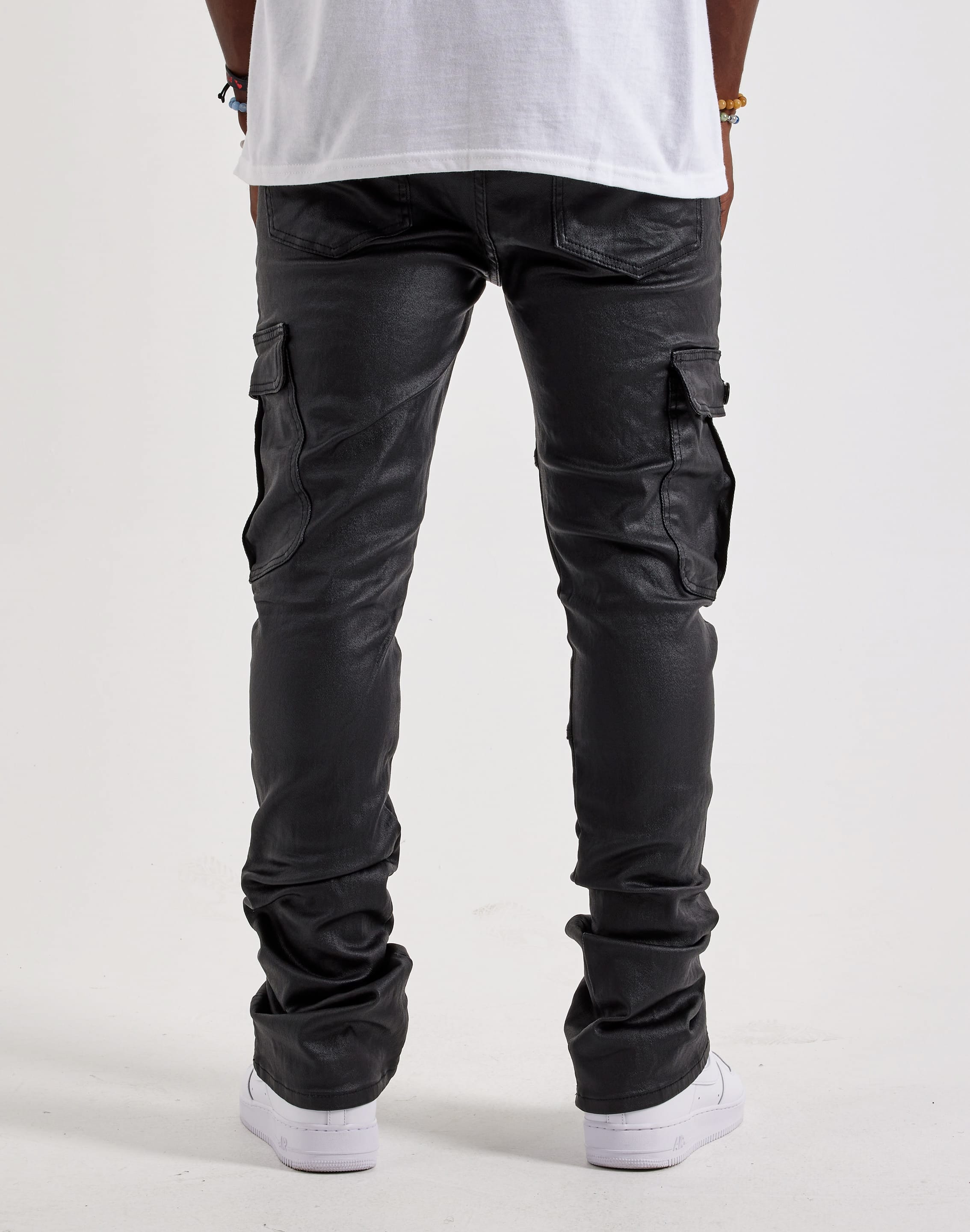 WAIMEA Coated Stacked Cargo Denim Jeans