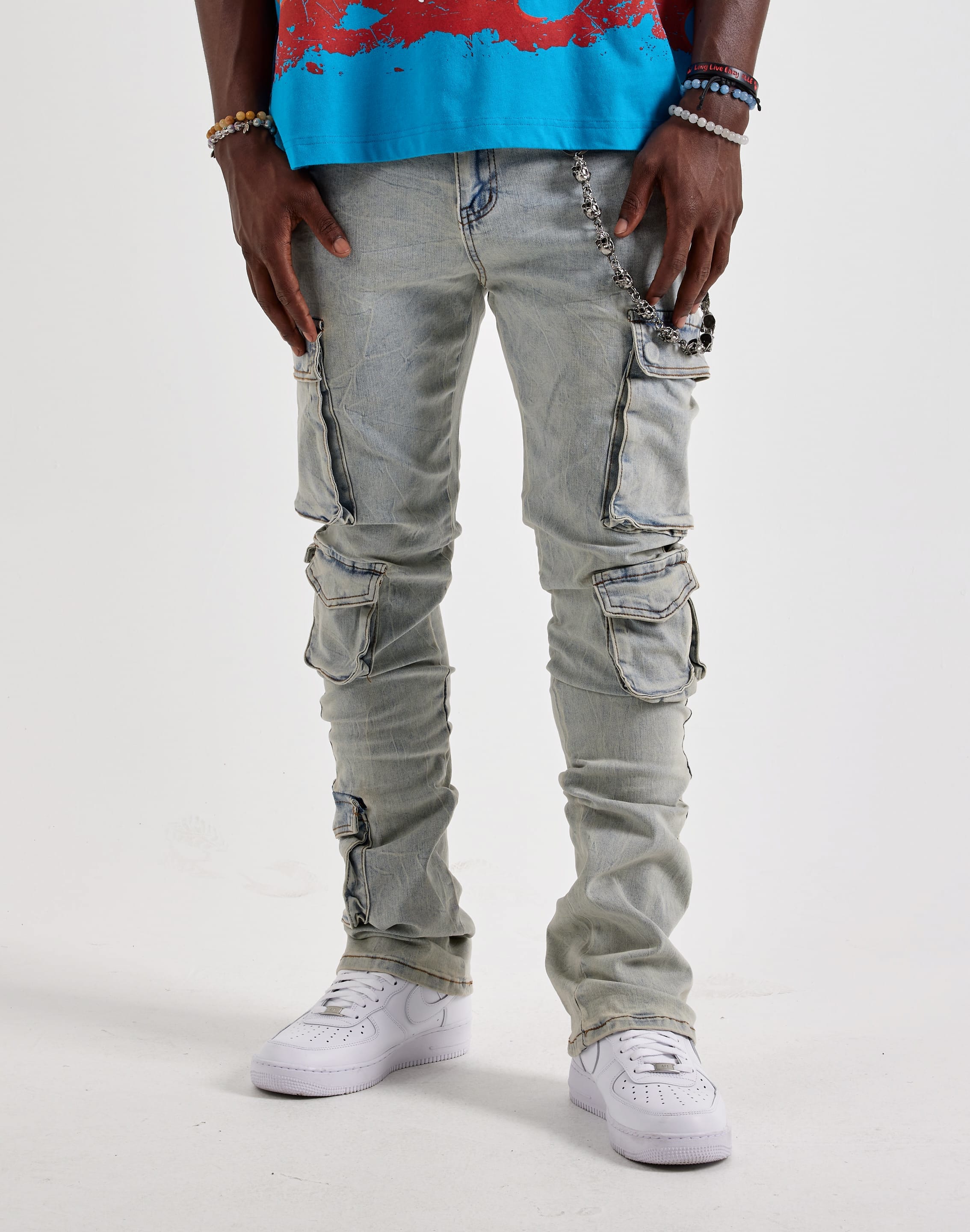 WAIMEA Stacked Cargo Denim Jeans