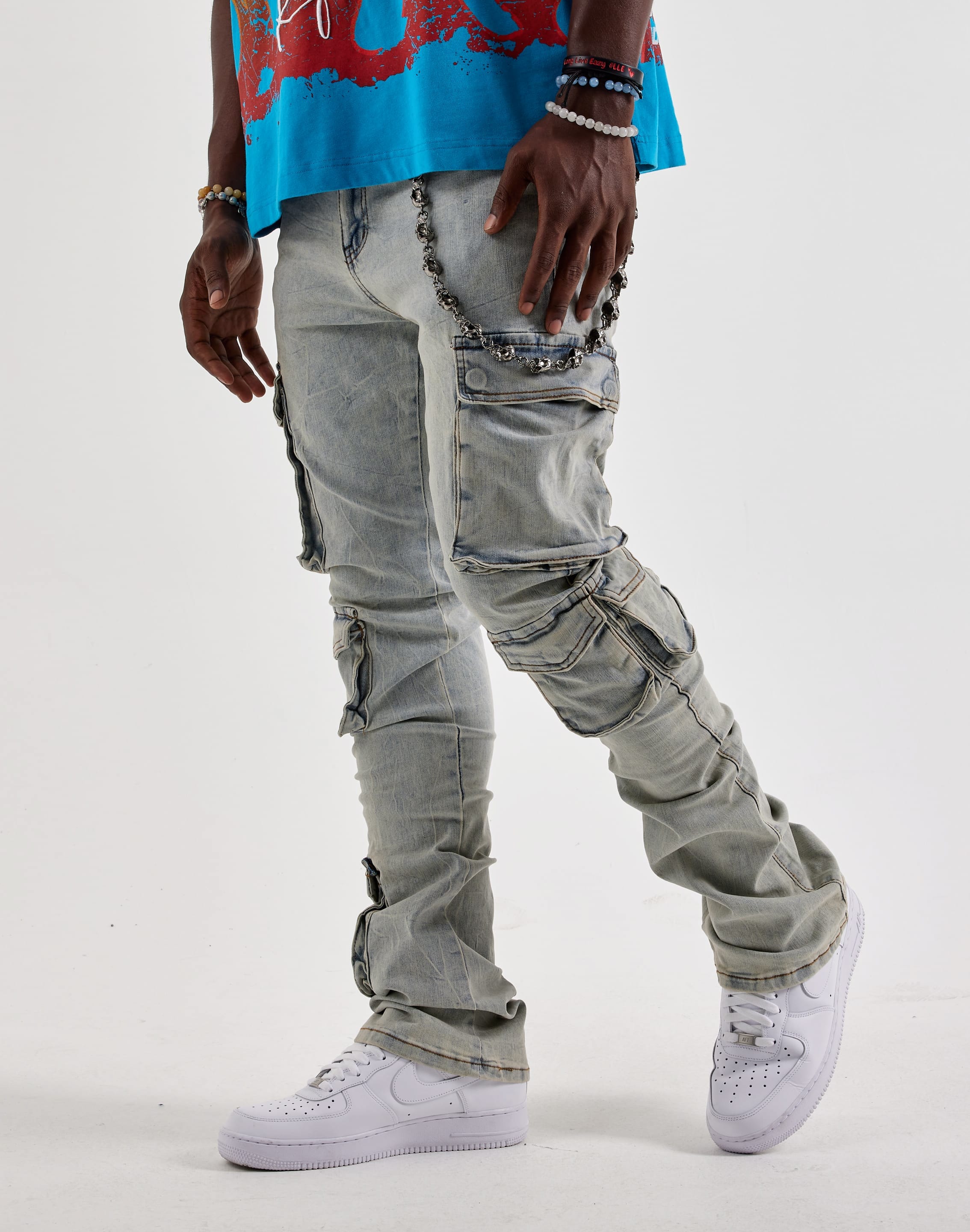 WAIMEA Stacked Cargo Denim Jeans