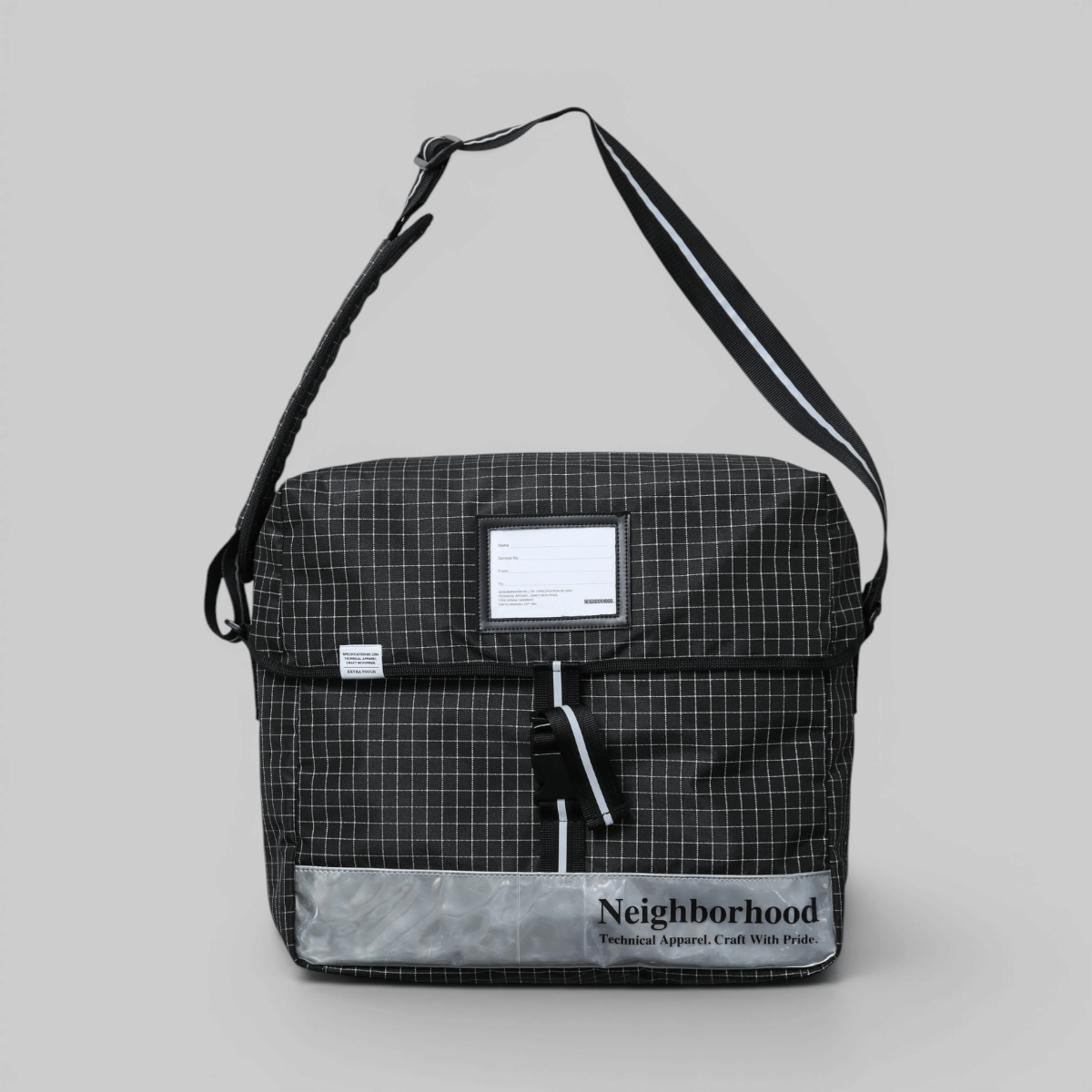 Neighborhood Reflective Messenger Bag - Black