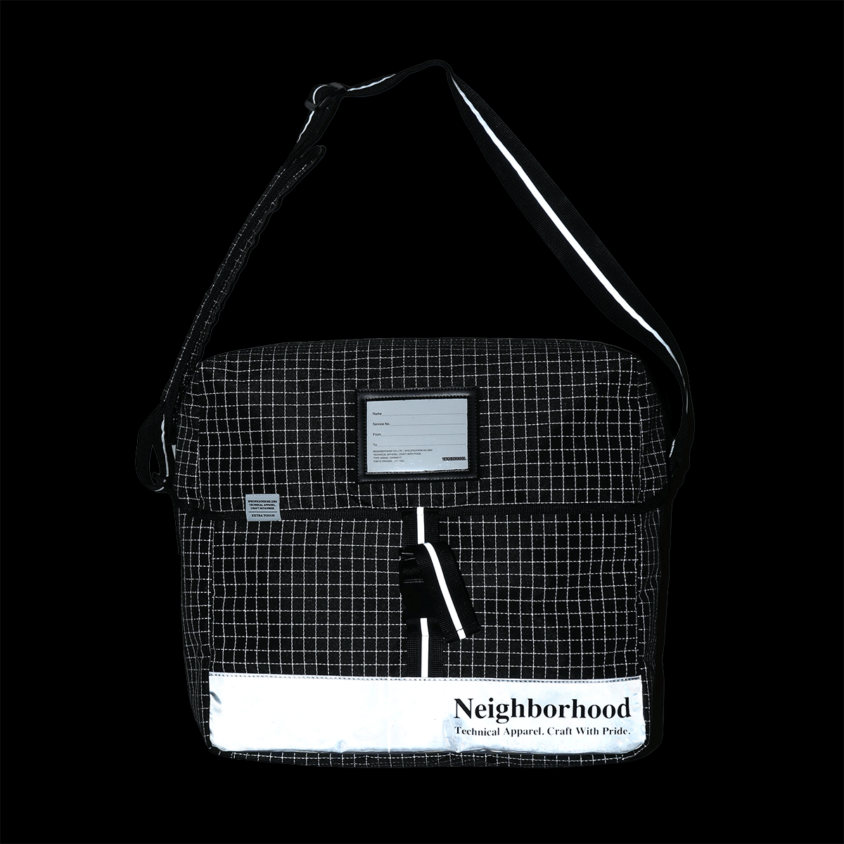 Neighborhood Reflective Messenger Bag - Black