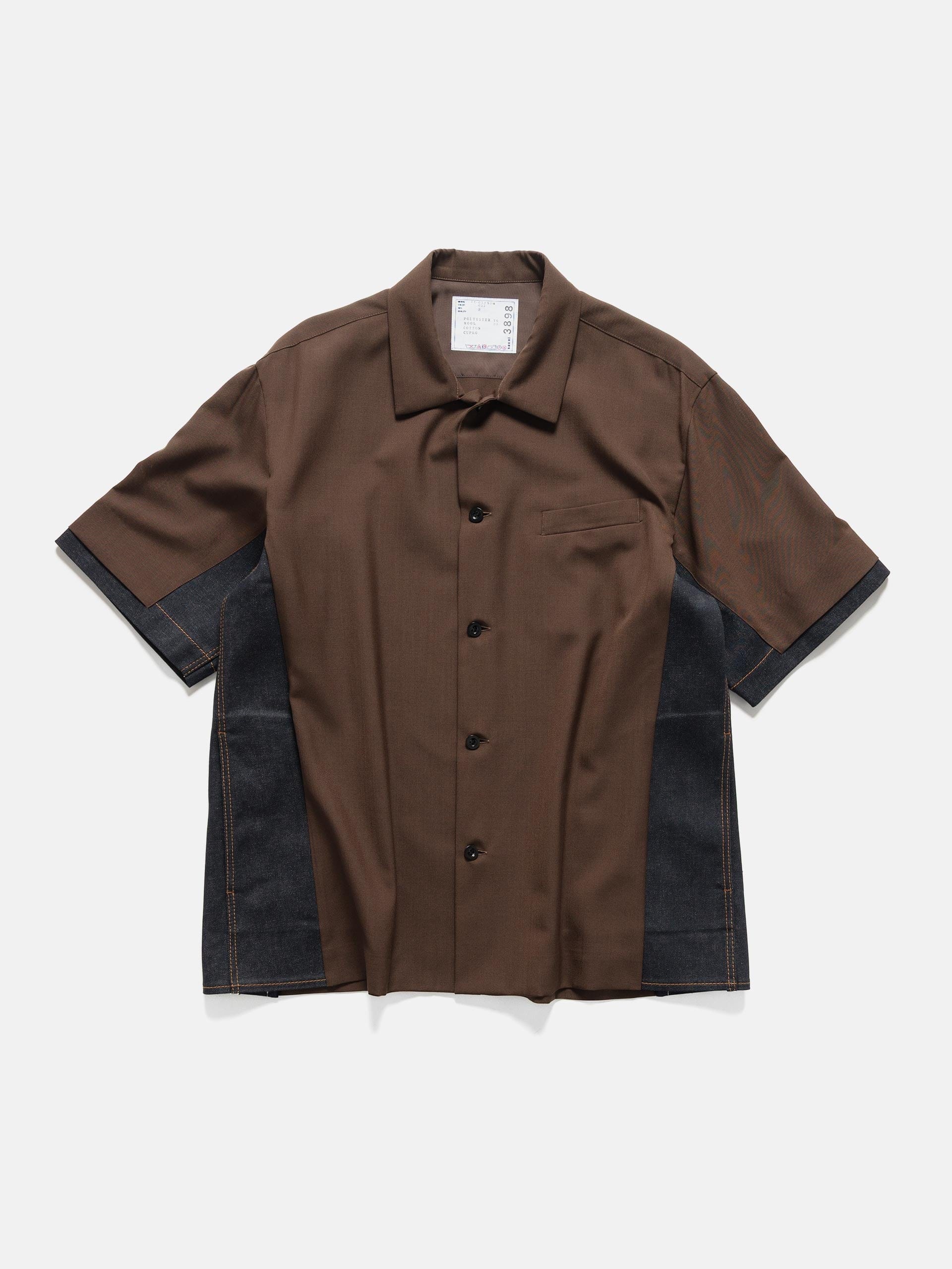 Sacai Suiting x Denim Shirt Brown x Indigo