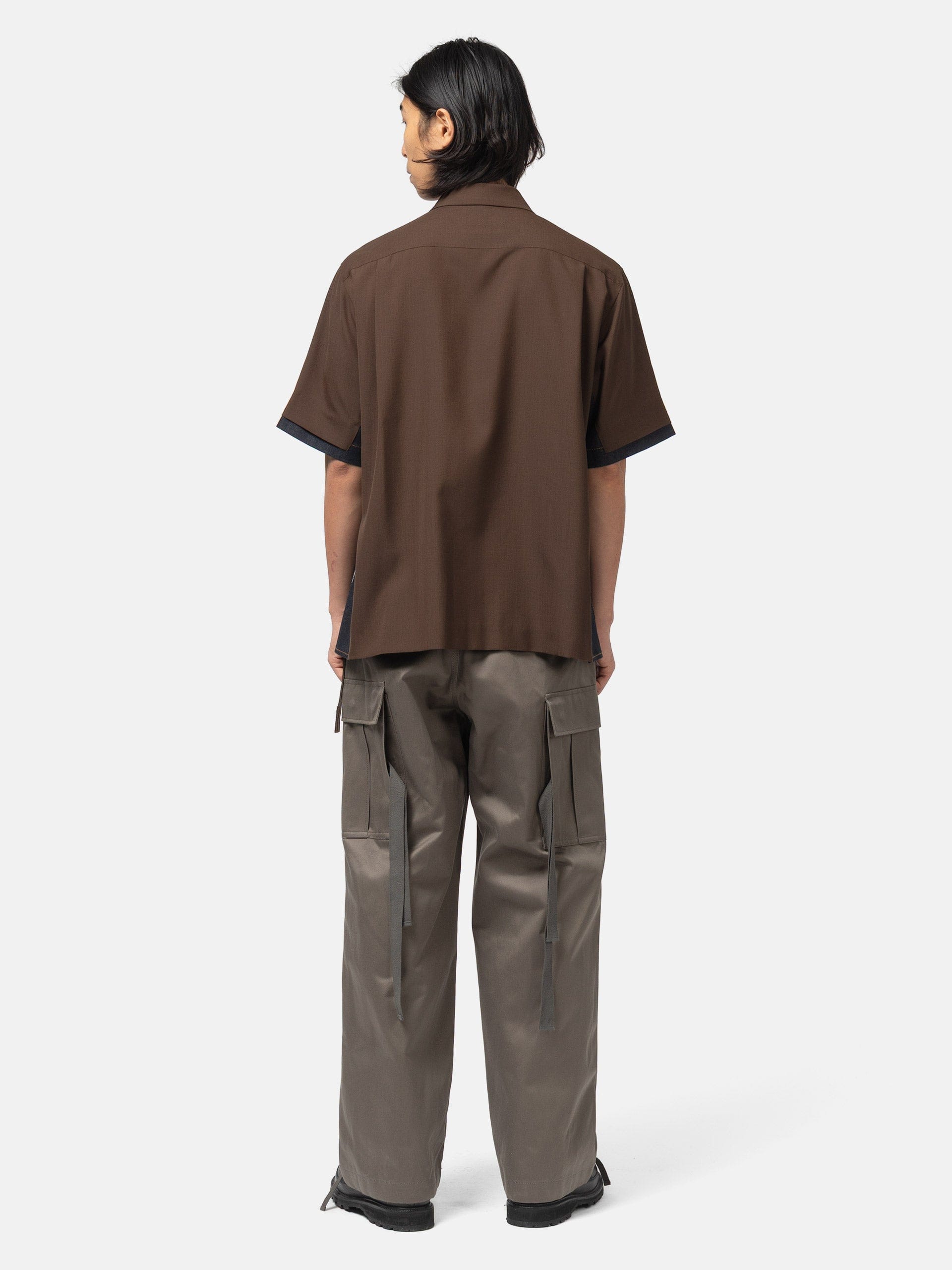 Sacai Suiting x Denim Shirt Brown x Indigo